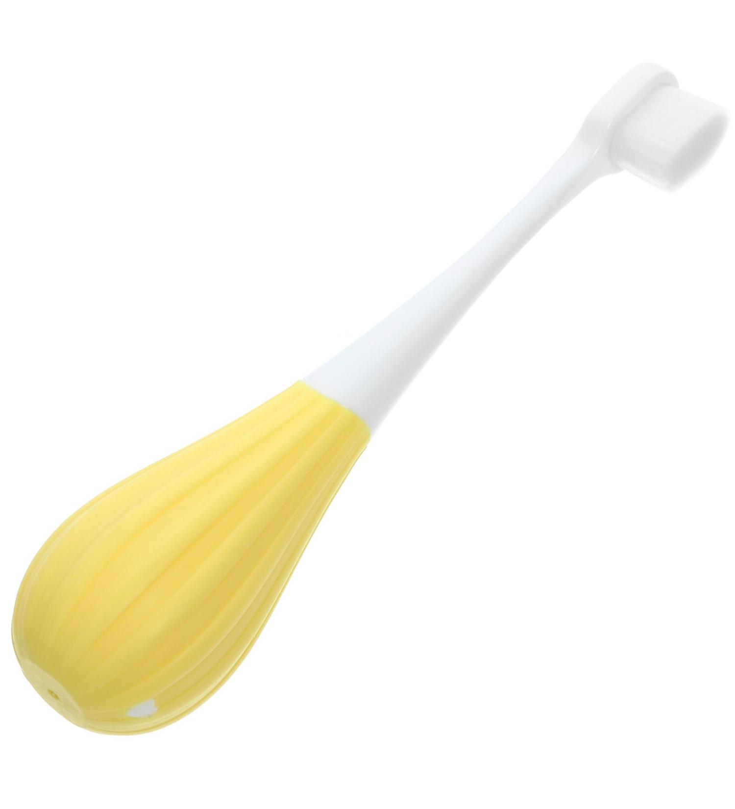 FRCOLOR Cute Manual Toothbrush with Soft Bristles - Yellow - Ideal for Gentle Cleaning - International Shipping Available - Buy Online on GoSupps.com