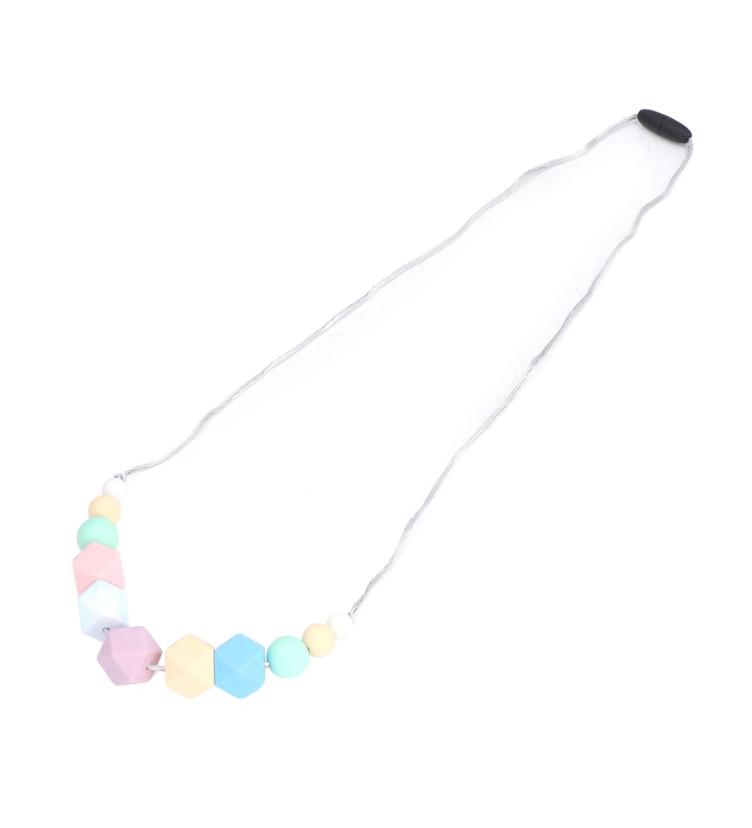 Silicone Teether Necklace  Nursing Sensory Chewable for Mom Baby Safe Teething Collar Toys Teeth A Type Chew Boys and Girls Chewy Kids Adults with ADHD Autism Anxiety Style 1