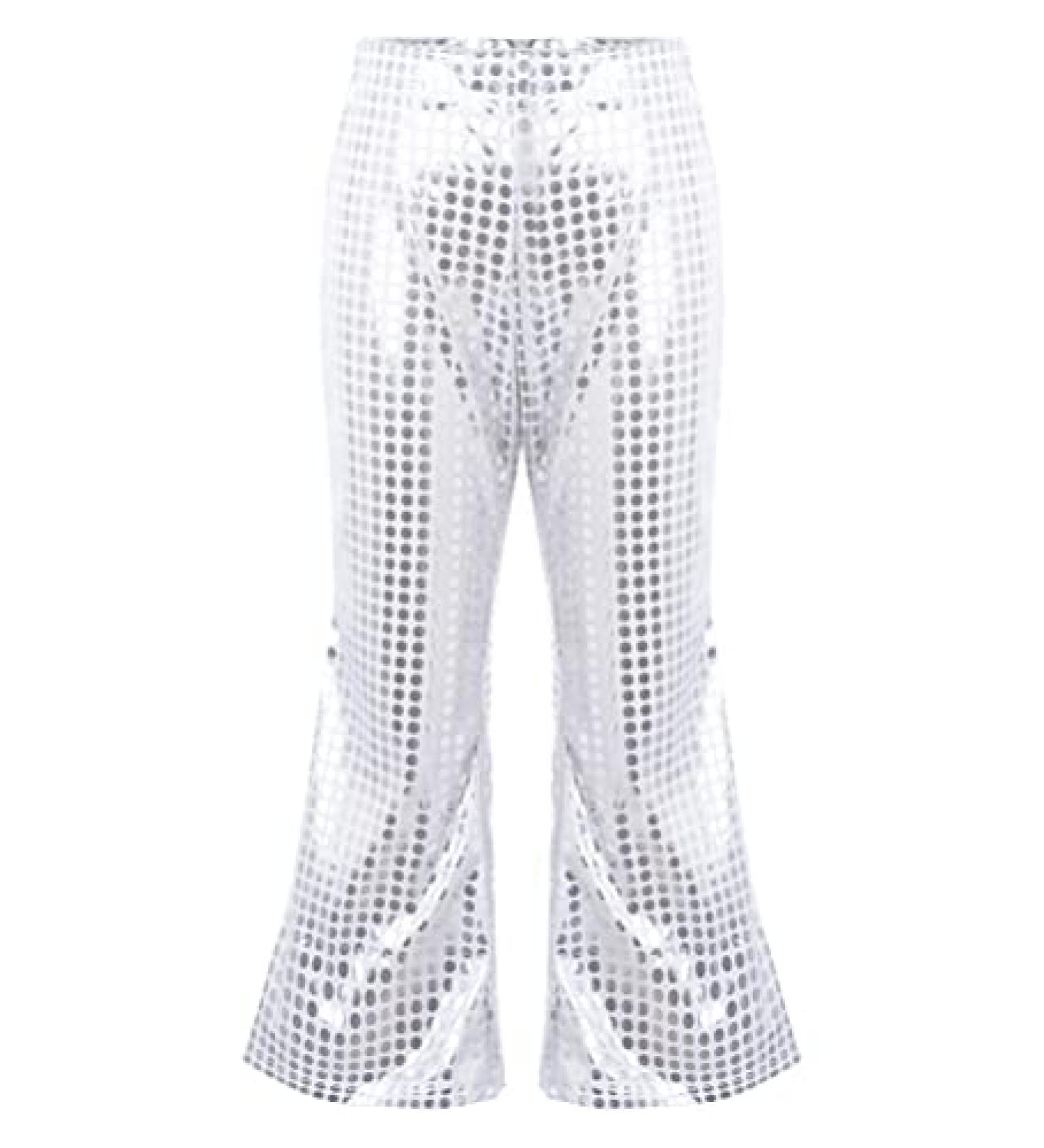 Aislor Girls Shiny Metallic Wide Leg Flare Trousers | Silver Dance Pants 9-10 Years - Buy Online on GoSupps.com