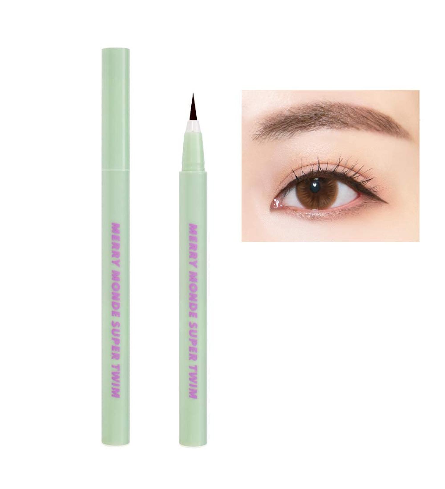 Antique Alive Merry Monde Multicolor Super Slim Long Lasting Eyeliner - Vegan Liquid Korean K Beauty Waterproof Eye Liner in Dark Brown - Buy Online on GoSupps.com