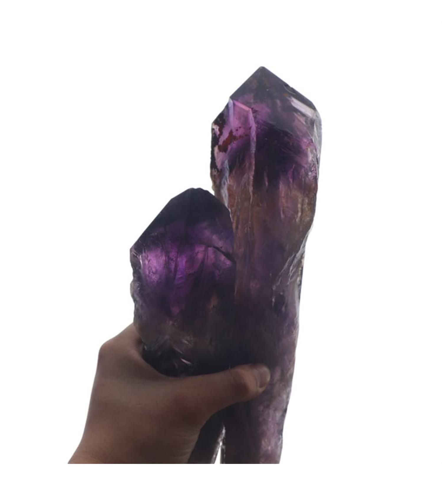 Home Decoration 800-1000g Natural Amethyst Quartz Cluster Crystal Rod Point Specimen Scepter Power Gemstone Stones Full of Texture 800-1000g 1pc - Buy Online on GoSupps.com