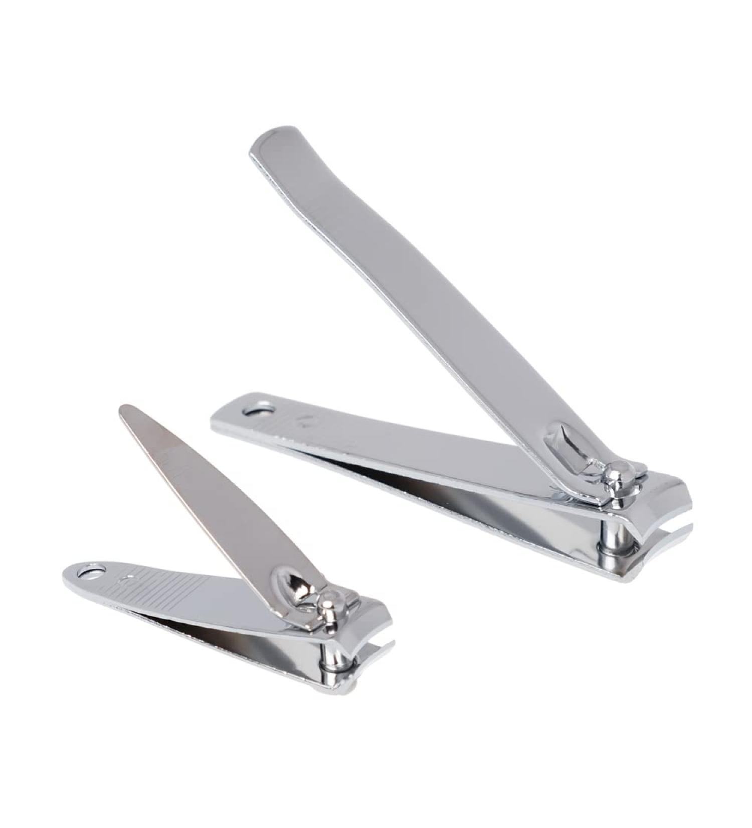 Invero 2 Piece Nail Clipper Set - Stainless Steel Fingernail Toenails Clippers - Heavy Duty Professional Pedicure and Manicure Set - Ideal for Men and Women - Buy Online on GoSupps.com