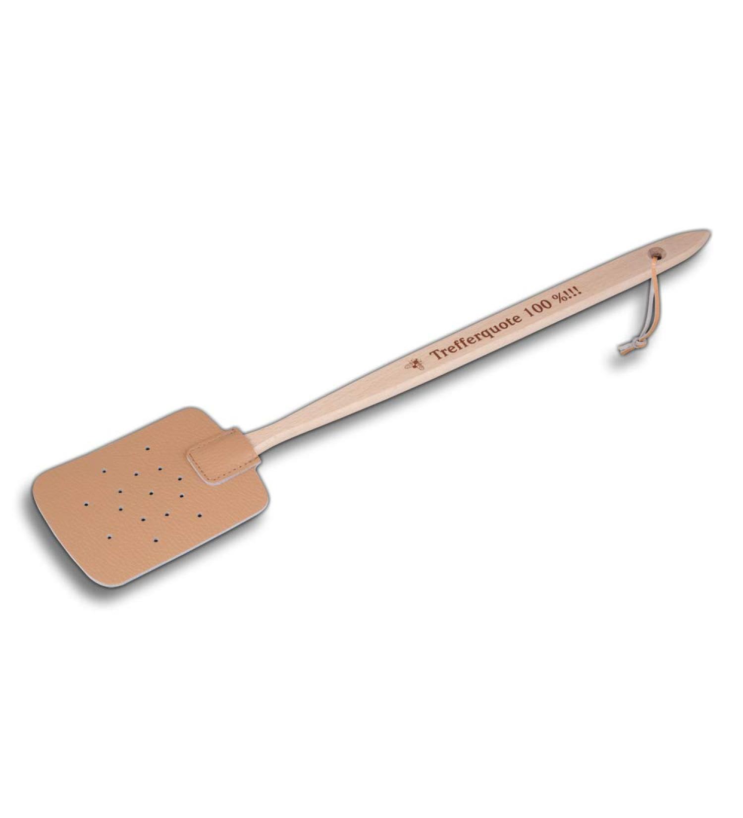 5x Hofmeister fly clapping beech wood & leather 47.5 cm from Europe with saying: hit rate 100% !!! practical mosquito rackers catching insects flaps flying rate 100% 5