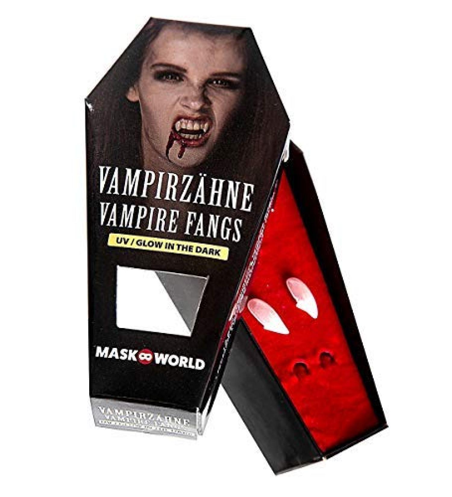 Maskworld UV Glow in the Dark Vampire Teeth - Reusable Halloween SFX Corner Teeth with Thermoplasty for Perfect Fit - Buy Online on GoSupps.com