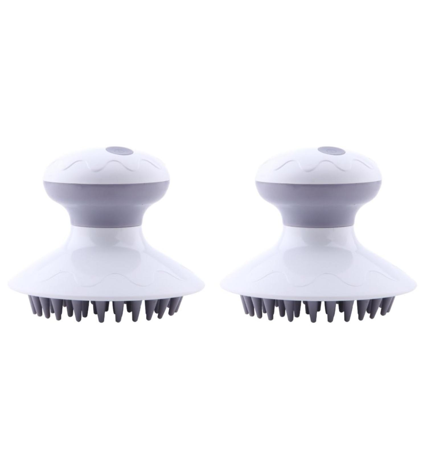 Ultechnovo Electric Shampoo Brush - Silicone Hair Washing & Scalp Massager | 2 STK White Head - Buy Online on GoSupps.com