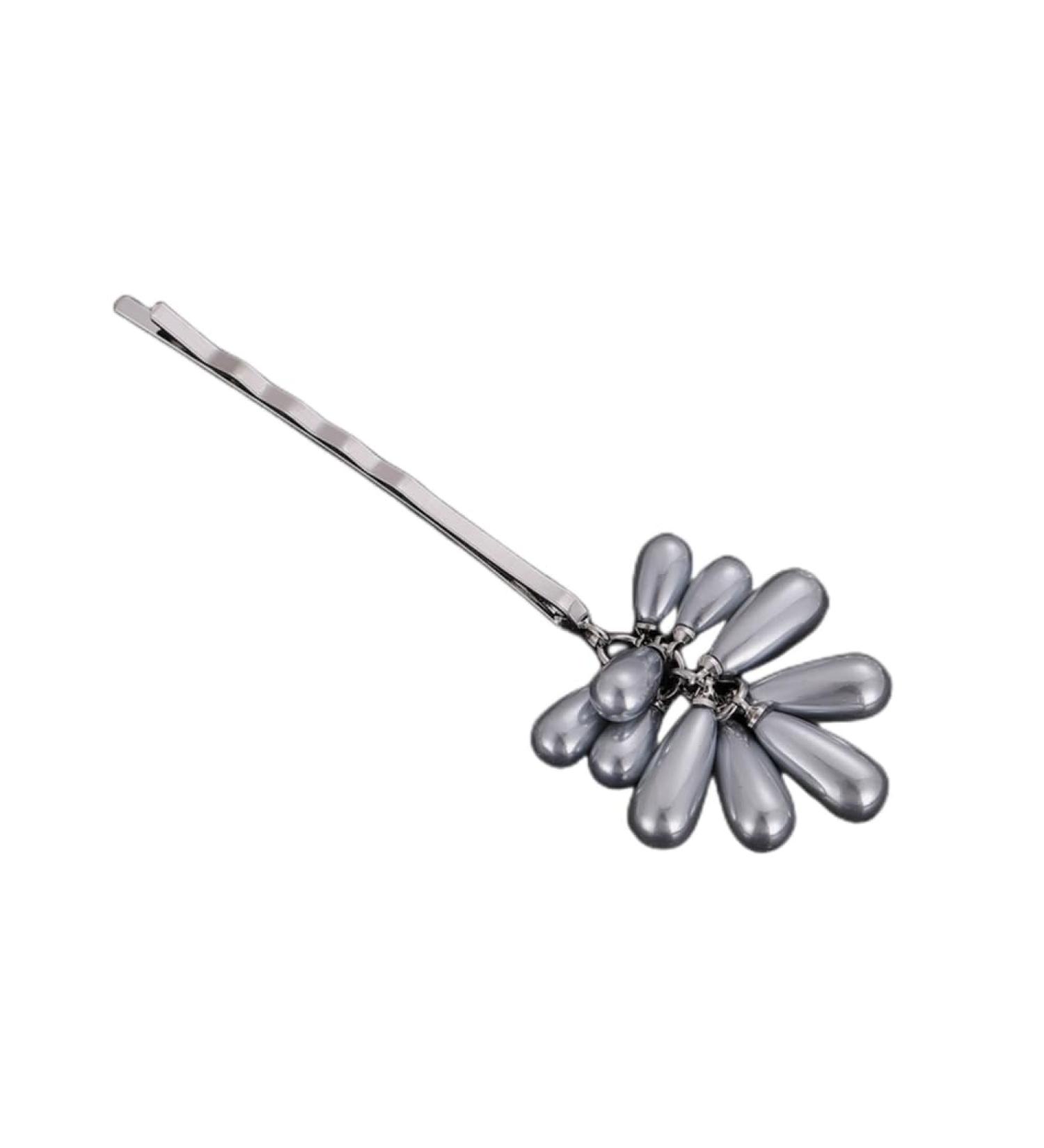 hgnxa Elegant Pearl Hair Clip Wheat Ears Hairpin Hair Barrettes Female Bangs Side Clip Headdress Hair Accessory Women Gift Gray - Buy Online on GoSupps.com
