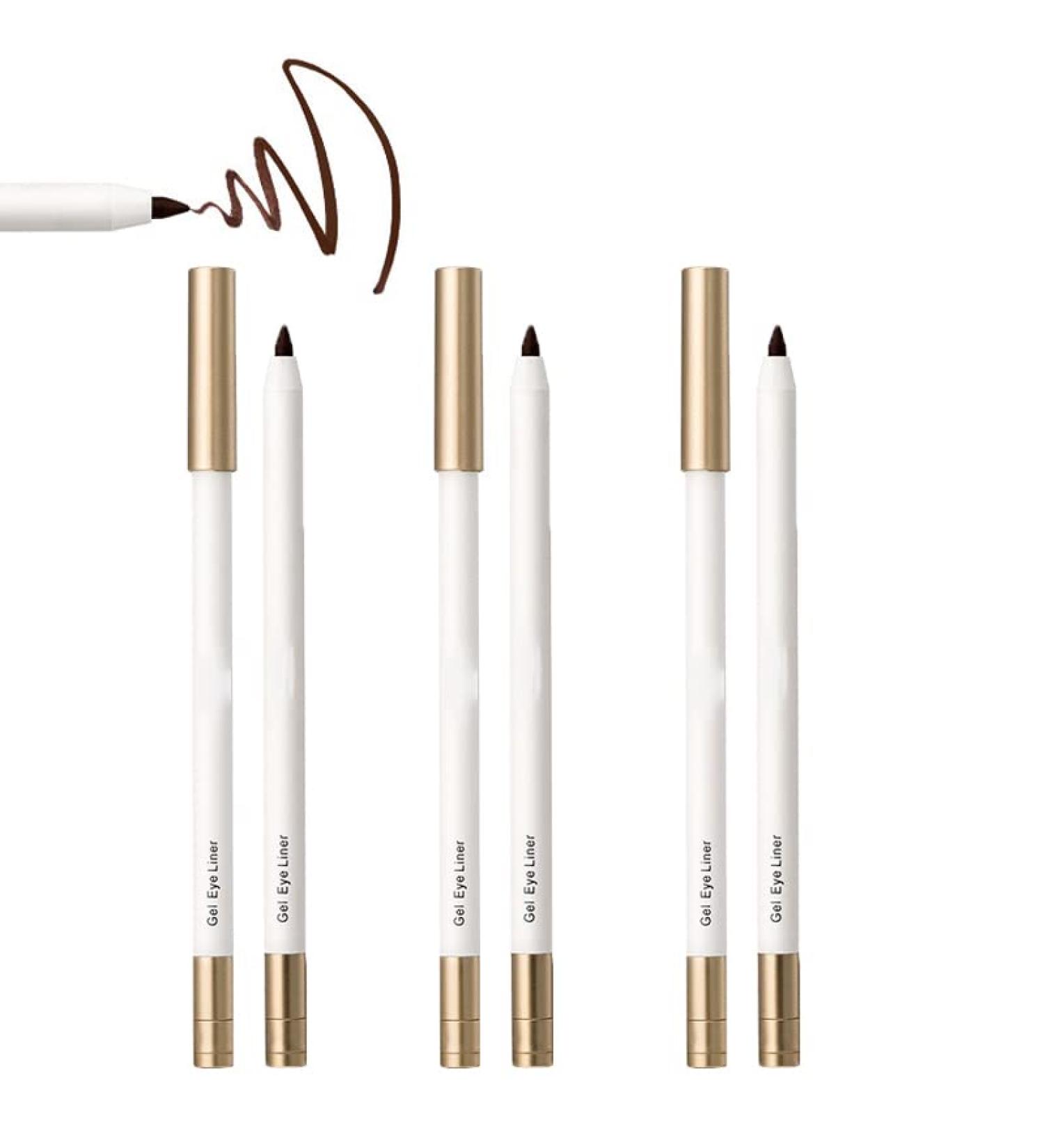 2/3Pcs Heykomi Makeup Eyeliner Gel Pen Matte Eye Liner Pencil Non-Smudging Waterproof And Long-Lasting Eyeliner Pencil Professional Gel EyeLiner with Pencil Sharpener (3*brown) - Buy Online on GoSupps.com