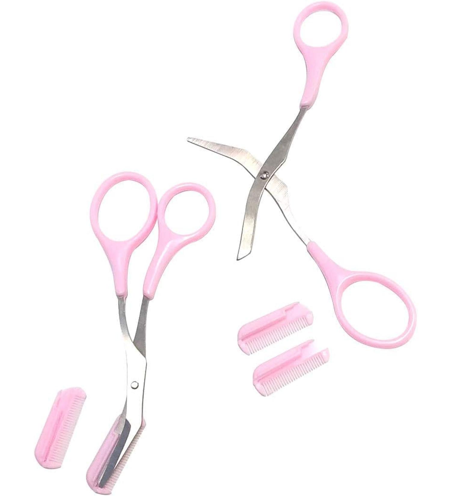 Portable Stainless Steel Eyebrow Trimmers - 2-Piece Set with Scissors & Comb for Women & Girls - Perfect Eyebrow Removal Tools - Buy Online on GoSupps.com