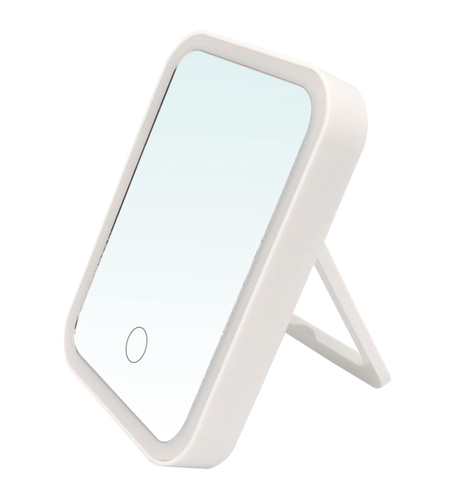 LED Makeup Mirror with Touch Screen 3 Lights & 5x Magnification - Portable Foldable Cosmetic Mirror for Flawless Beauty - Buy Online on GoSupps.com