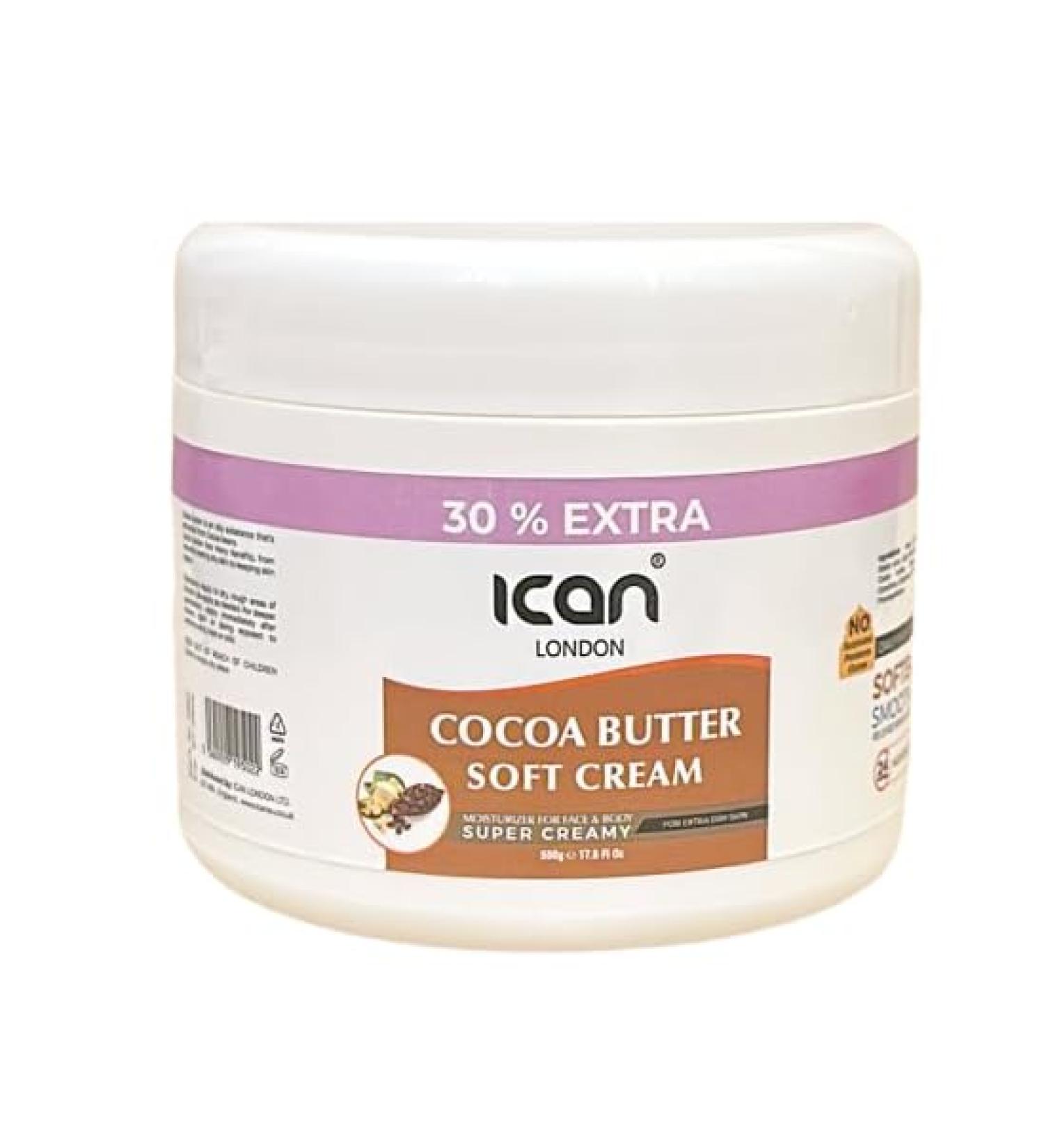ican London Cocoa Butter Soft Body Cream For Dry Skin 500g - Buy Online on GoSupps.com