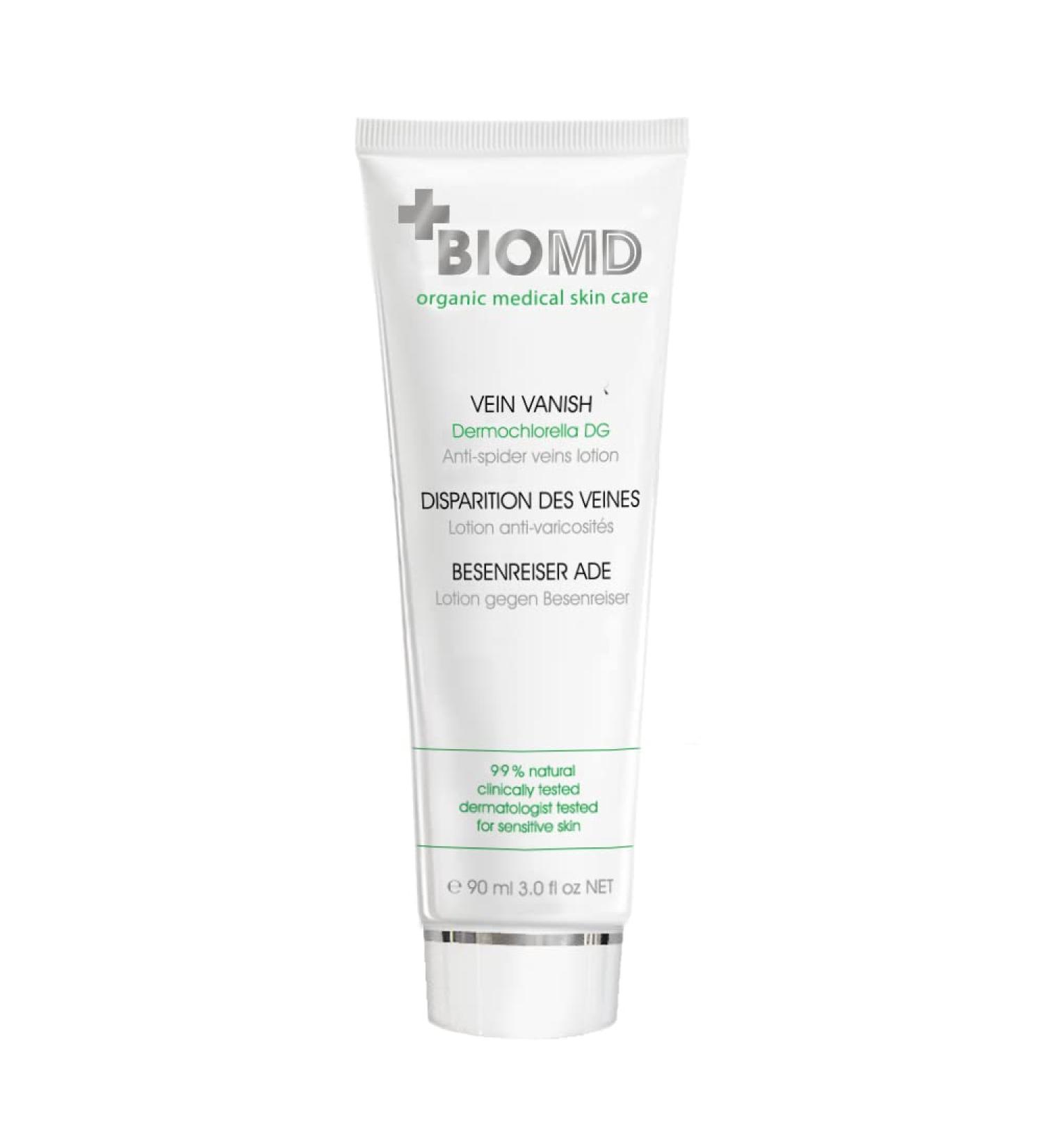 BioMD vein disappearing Antispider vein lotion collagen fibers legs intimate area body avocado oil chlorella aloe vera citric acid 90 ml - Buy Online on GoSupps.com