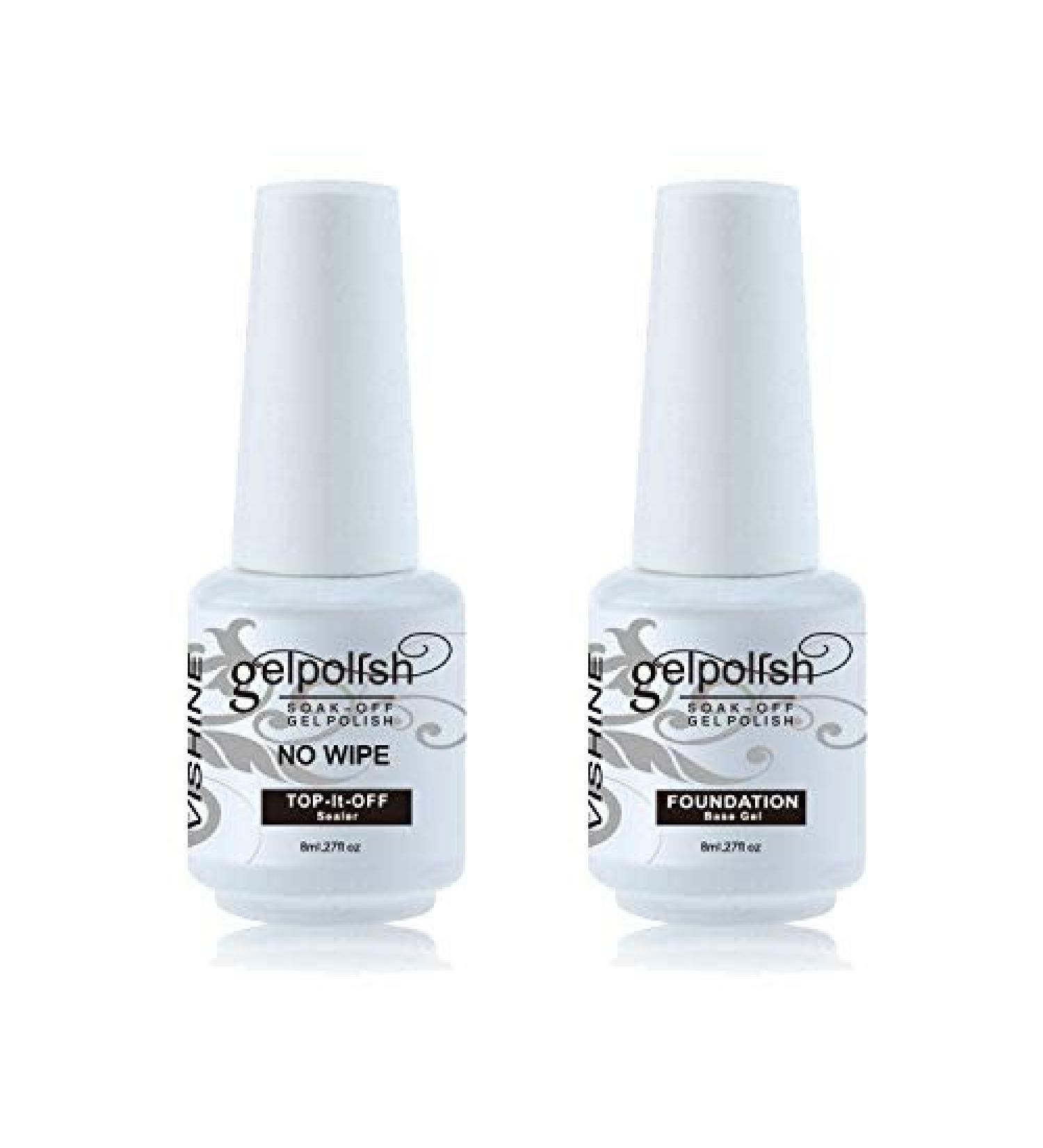 Vishine Base Coat & No wipe No clean Top Coat UV LED Gel Nail Polish Soak Off Varnish Set 8ml Base Top Coat 8ml - Buy Online on GoSupps.com