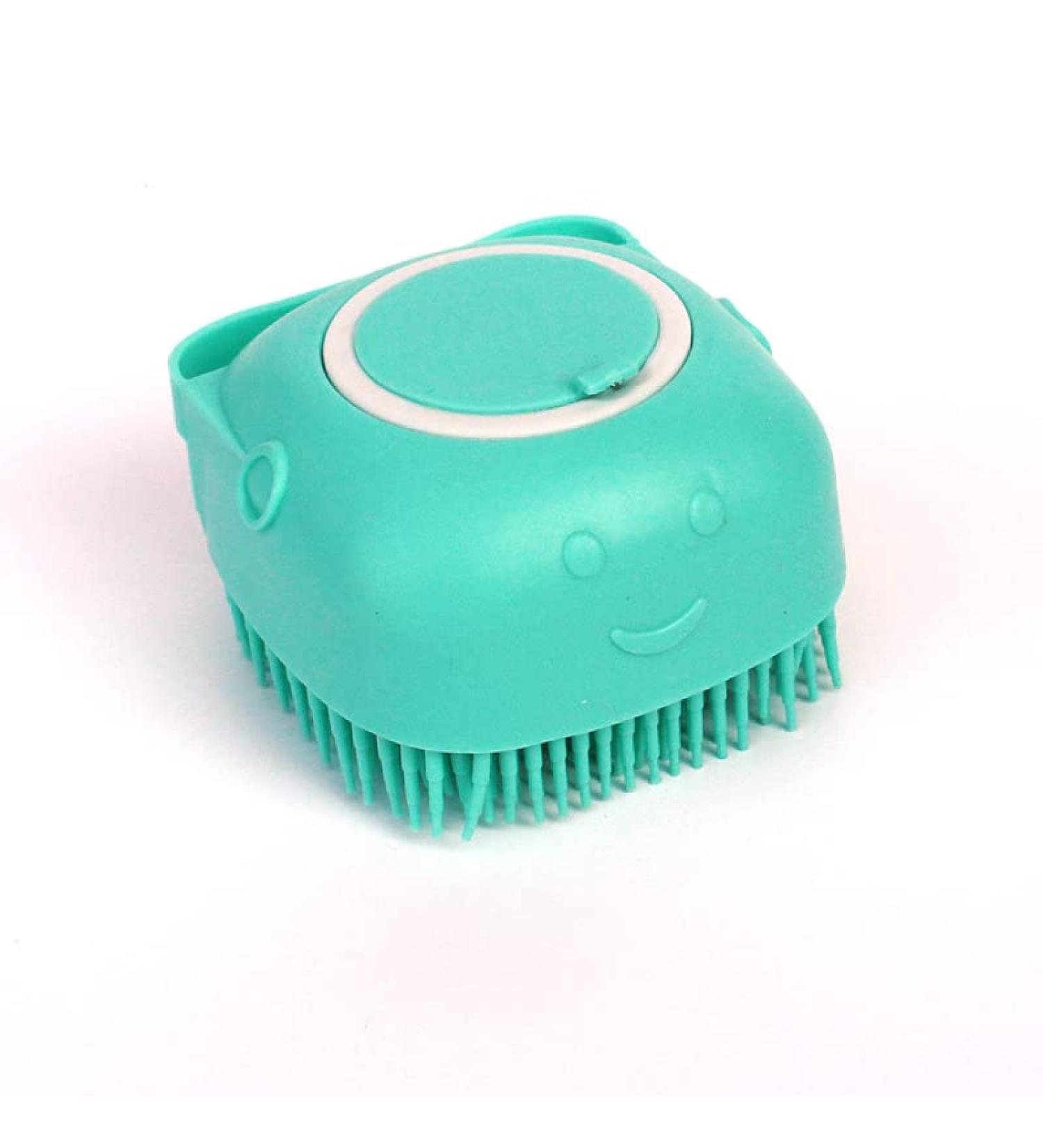 Super Bubble Bath Silicone Body Sponge with Gel Dispenser - Blue Square - Buy Online on GoSupps.com