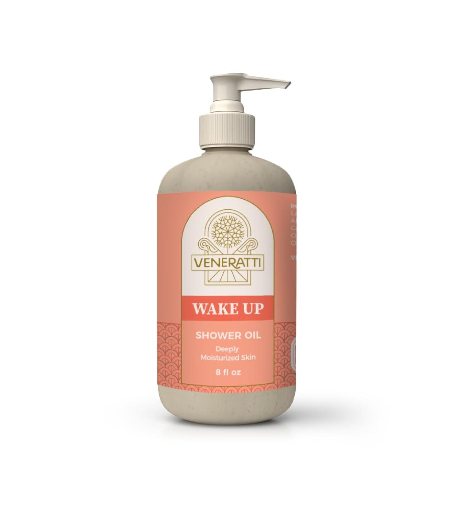 Wake Up Shower Body Oil - Oil to Foam Cleanser for Dry Sensitive Skin with Almond Hazelnut & Orange Oils - Vegan Made in the USA | Deeply Moisturizing Body Wash - Buy Online on GoSupps.com