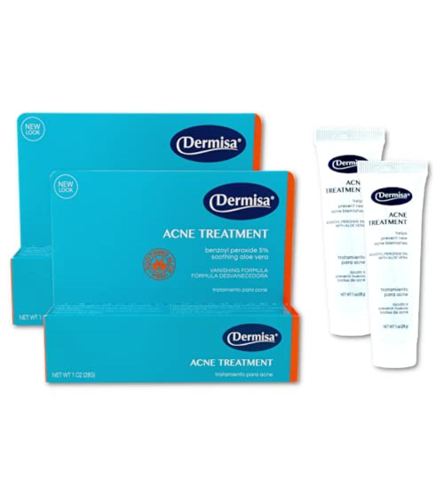 Dermisa Acne Treatment Cream with 5% Benzoyl Peroxide | Spot Treatment for Pimples & Breakouts | Aloe Vera Infused, Fragrance Free - 1oz - Buy Online on GoSupps.com