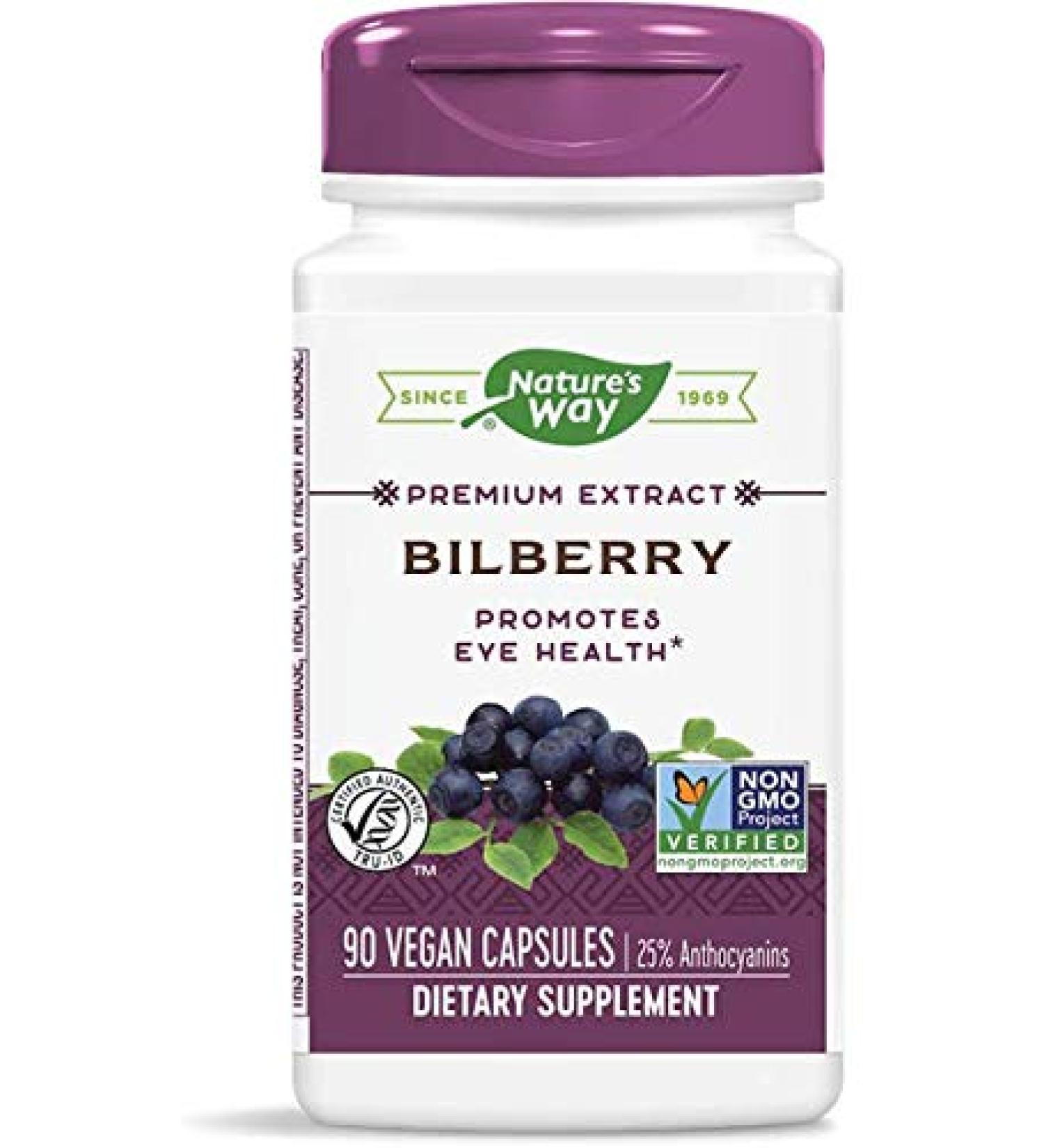 Nature's Way Bilberry Standardized Extract Veg Capsules 90 ea - Pack of 3 | 270 Count Total - Buy Online on GoSupps.com
