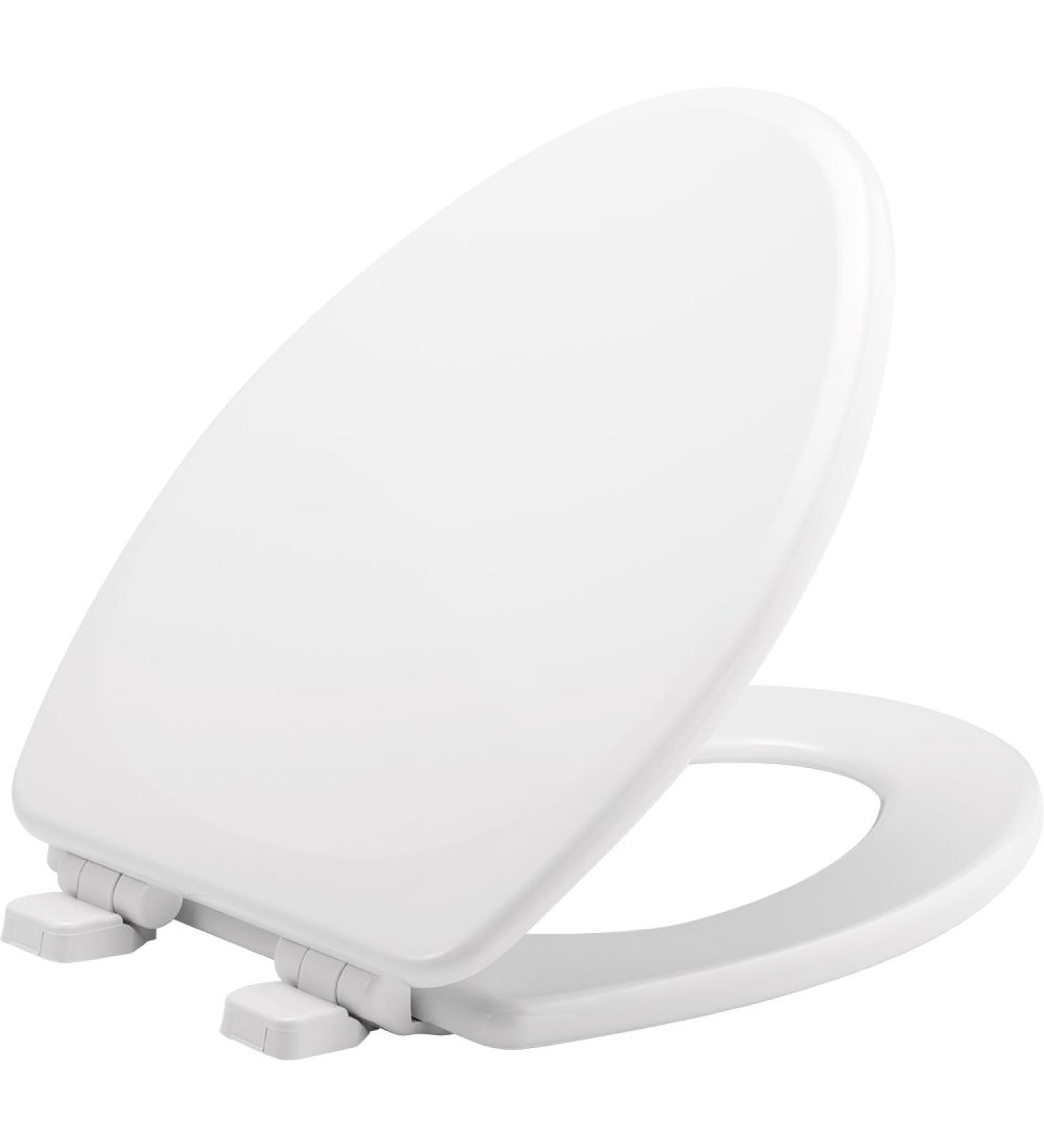 MAYFAIR 1843SLOW 000 Lannon Elongated Toilet Seat with Slow Close and Never Loosen Feature - Durable White Enameled Wood - 1 Pack - Buy Online on GoSupps.com