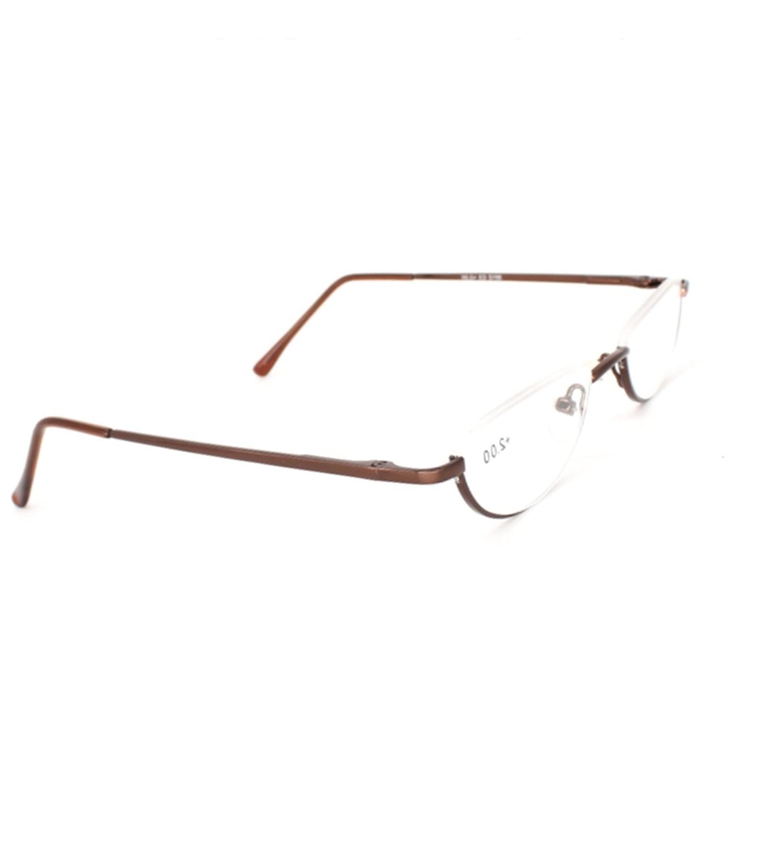 TBHOME MODE Half Moon Reading Glasses for Men & Women - Dual Use Metall KT Frame Lightweight Spring Hinge Brown - Perfect Readers at 1.0 Magnification - Buy Online on GoSupps.com