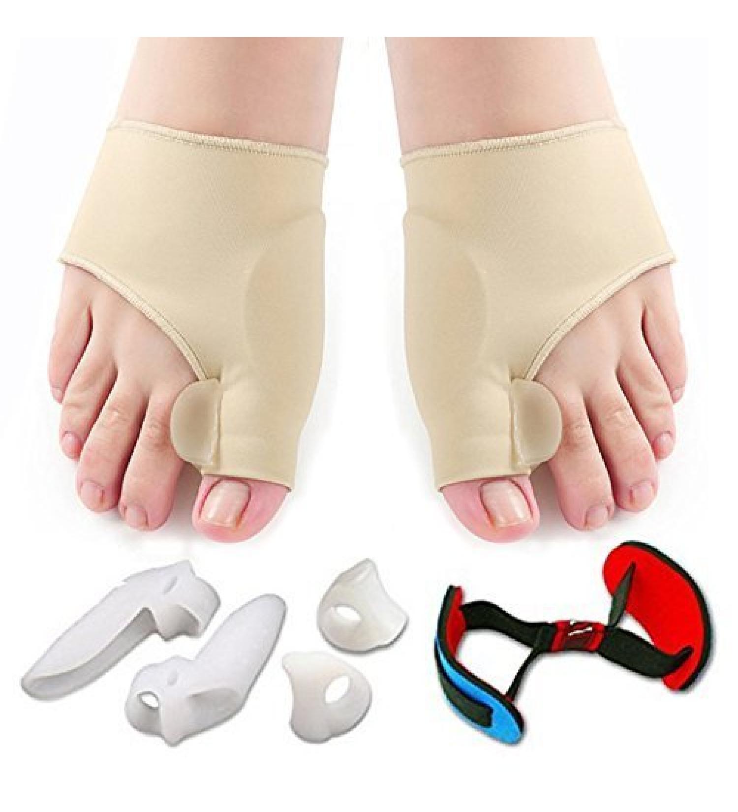Ancraft 7 Pieces Bunion Corrector & Bunion Relief Protector Sleeves Kit for Big Toe Joint Hammer Toe Treat Pain in Hallux Valgus Toe Separators Spacers Straighteners Splint Aid Surgery Treatment.