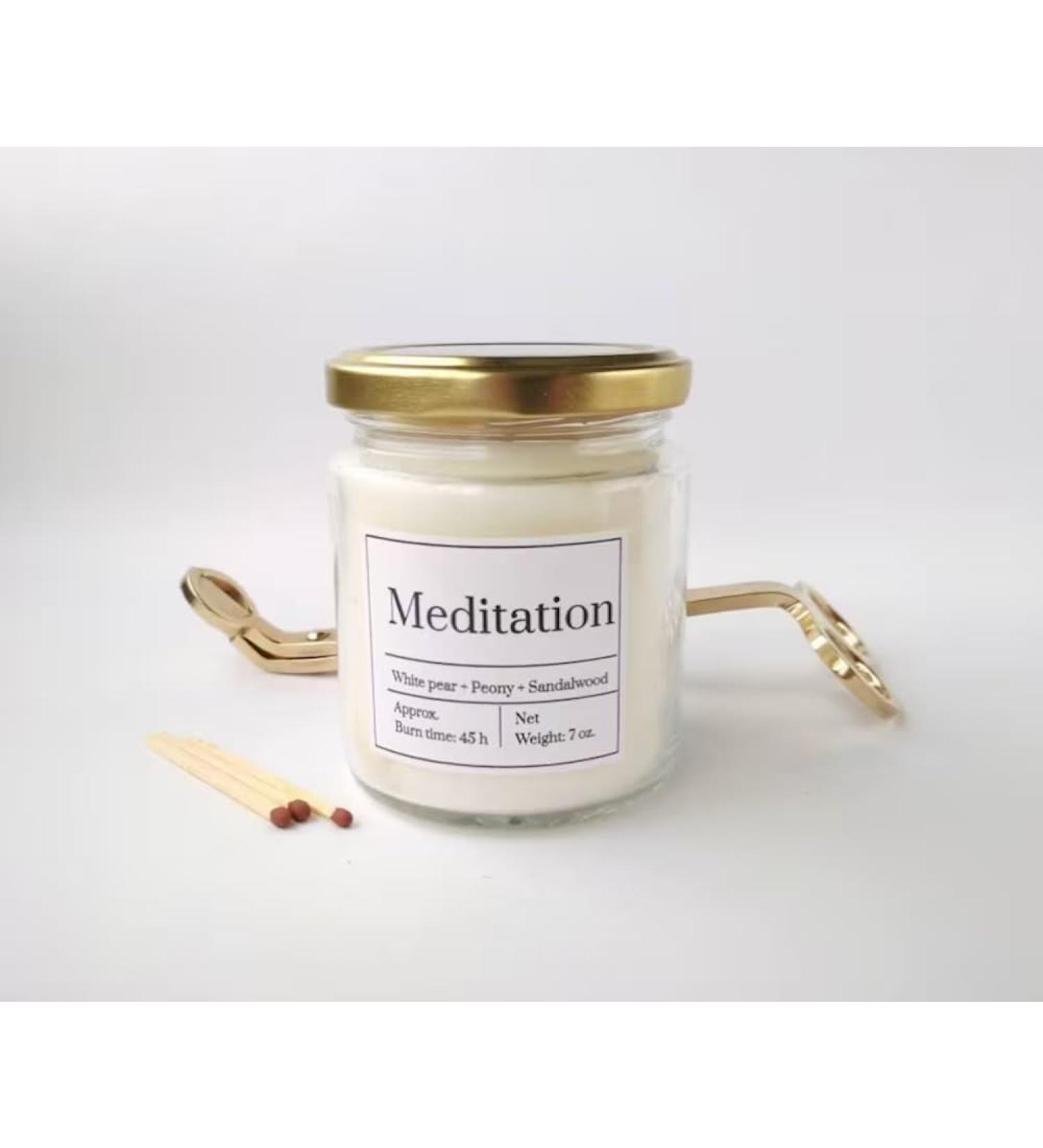 Natural Vegan Scented Candle for Meditation | Stress Relief Gift for Mom | Spa Day at Home | White Soy Wax - Buy Online on GoSupps.com