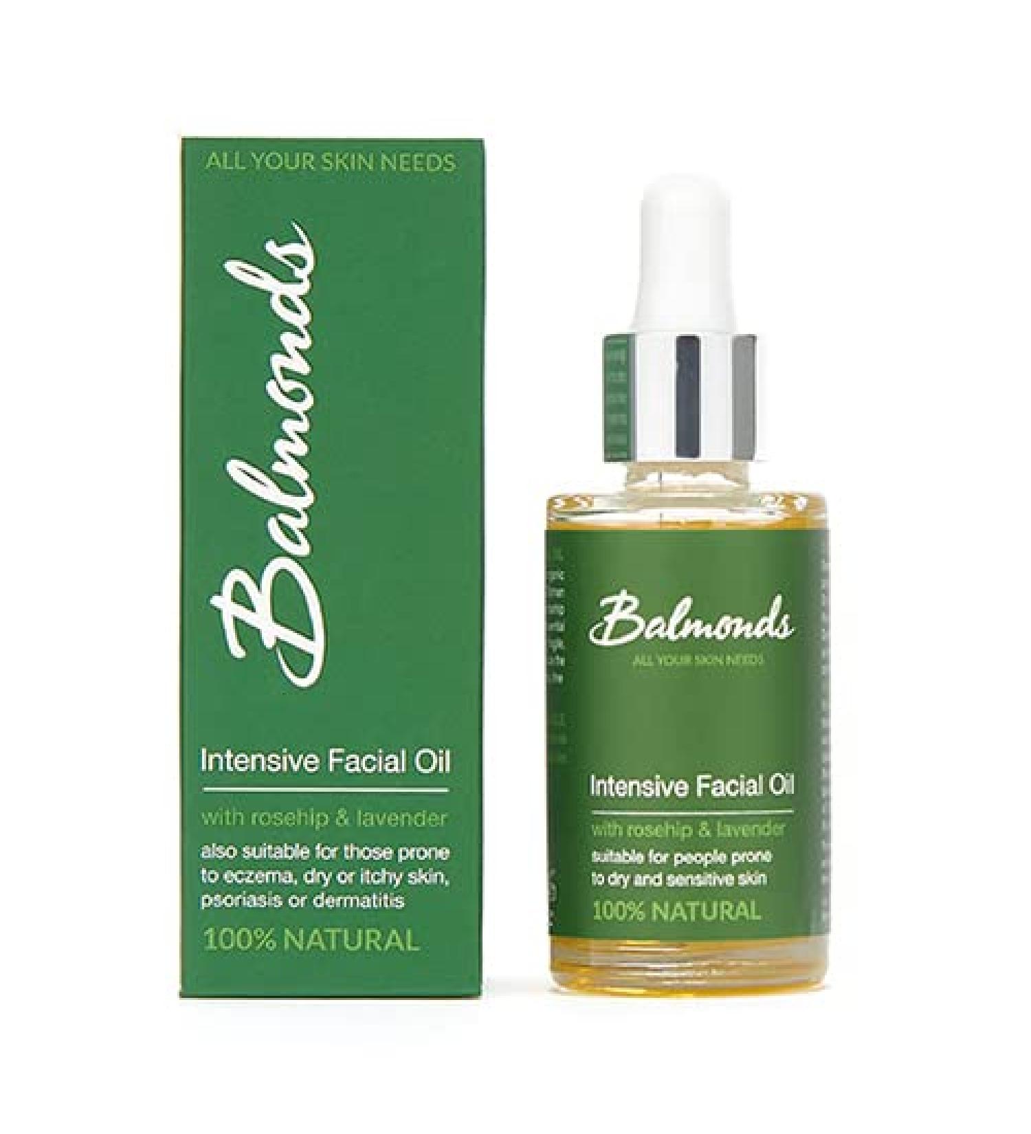 Balmonds Intensive Facial Oil 30ml - 100% Natural Skin Oil with Vitamin E - Vegan & Fragrance-Free - For All Skin Types - Buy Online on GoSupps.com