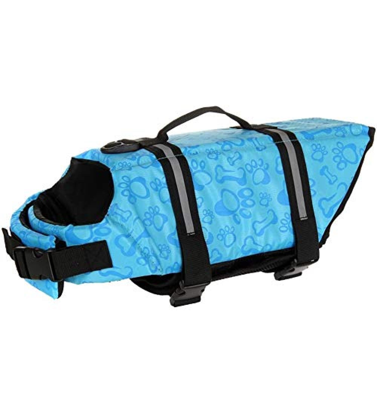 Buy Dog Life Jacket - Safety Swimming Vest for Small & Big Dogs (XXL Blue Bone) - Durable & Comfortable - Buy Online on GoSupps.com