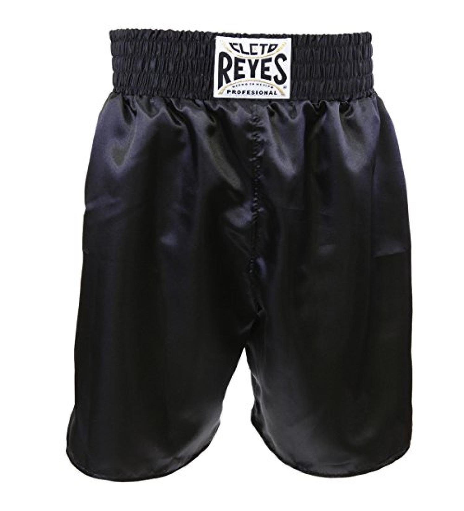Cleto Reyes Satin Classic Boxing Trunks - Large (40) - Black | Premium Quality - Buy Online on GoSupps.com
