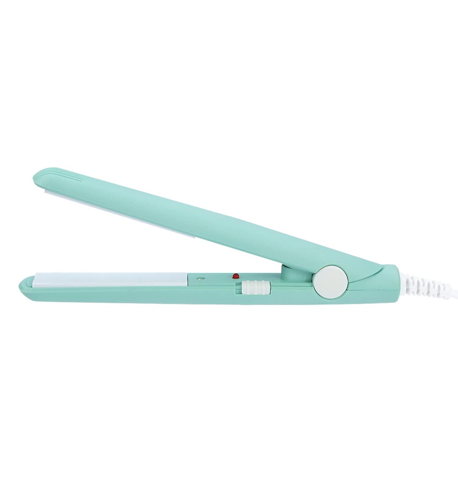 Ejoyous Portable 2 in 1 Mini Hair Straightener - 190 Ceramic Tourmaline Flat Iron & Curler for Short Hair & Bangs | Matcha Green | International Shipping Available - Buy Online on GoSupps.com