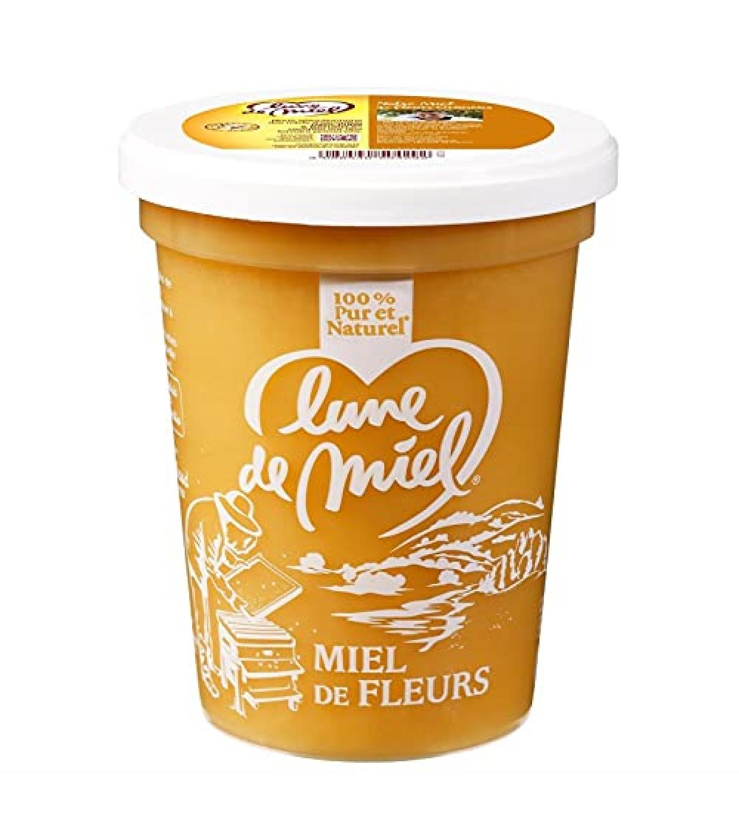 LUNE DE MIEL Miel de Fleurs 500g en plastique douceur naturelle pour un petit-d jeuner gourmand- Lot De 3