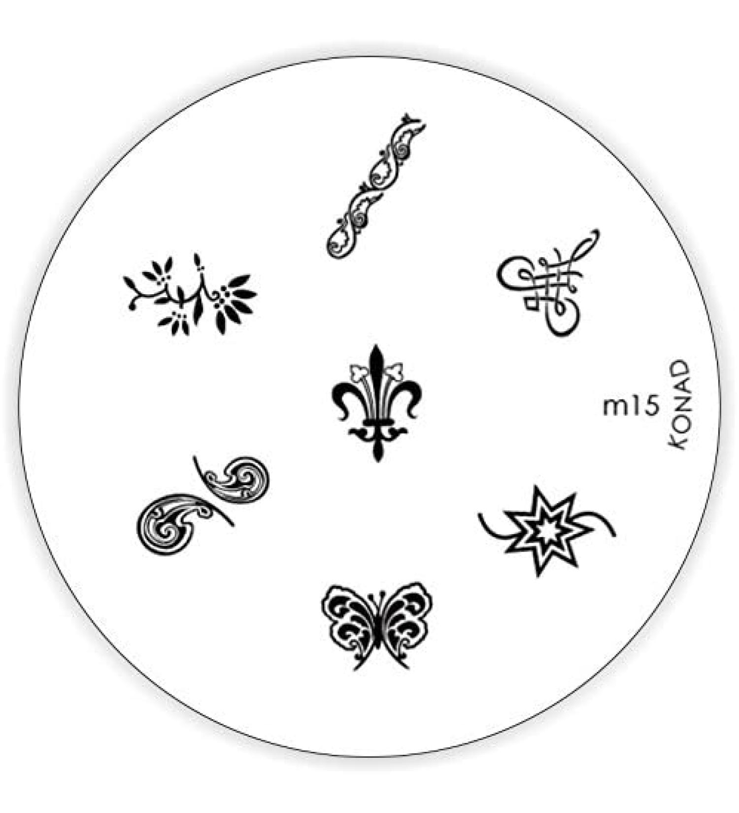 Konad stencil stamping stamping stencil M15