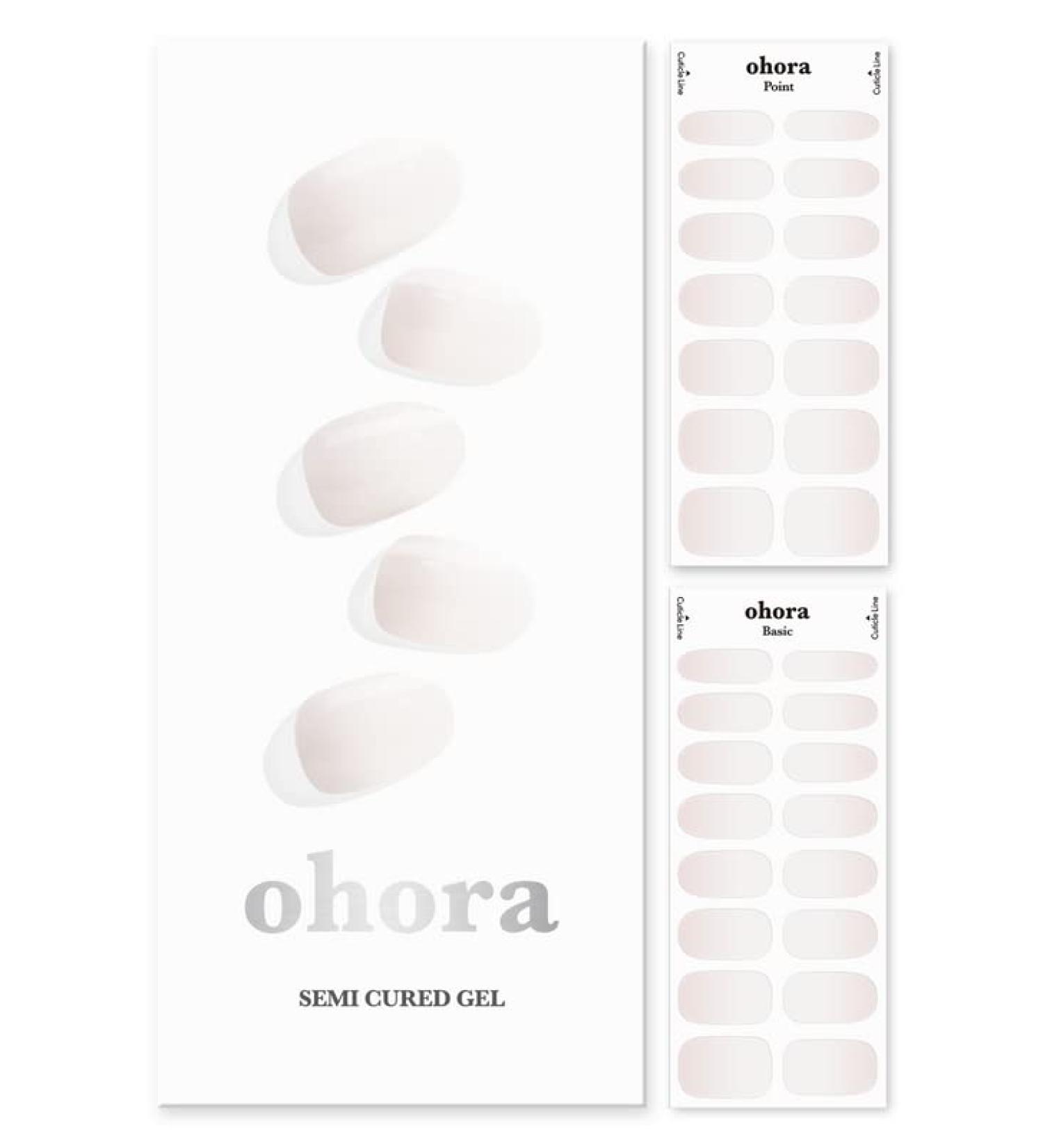 ohora N Veil Semi Cured Gel Nail Strips - Salon-Quality Long Lasting Nail Art - Easy Application & Removal - 2 Prep Pads, File, Wooden Stick - Buy Online on GoSupps.com