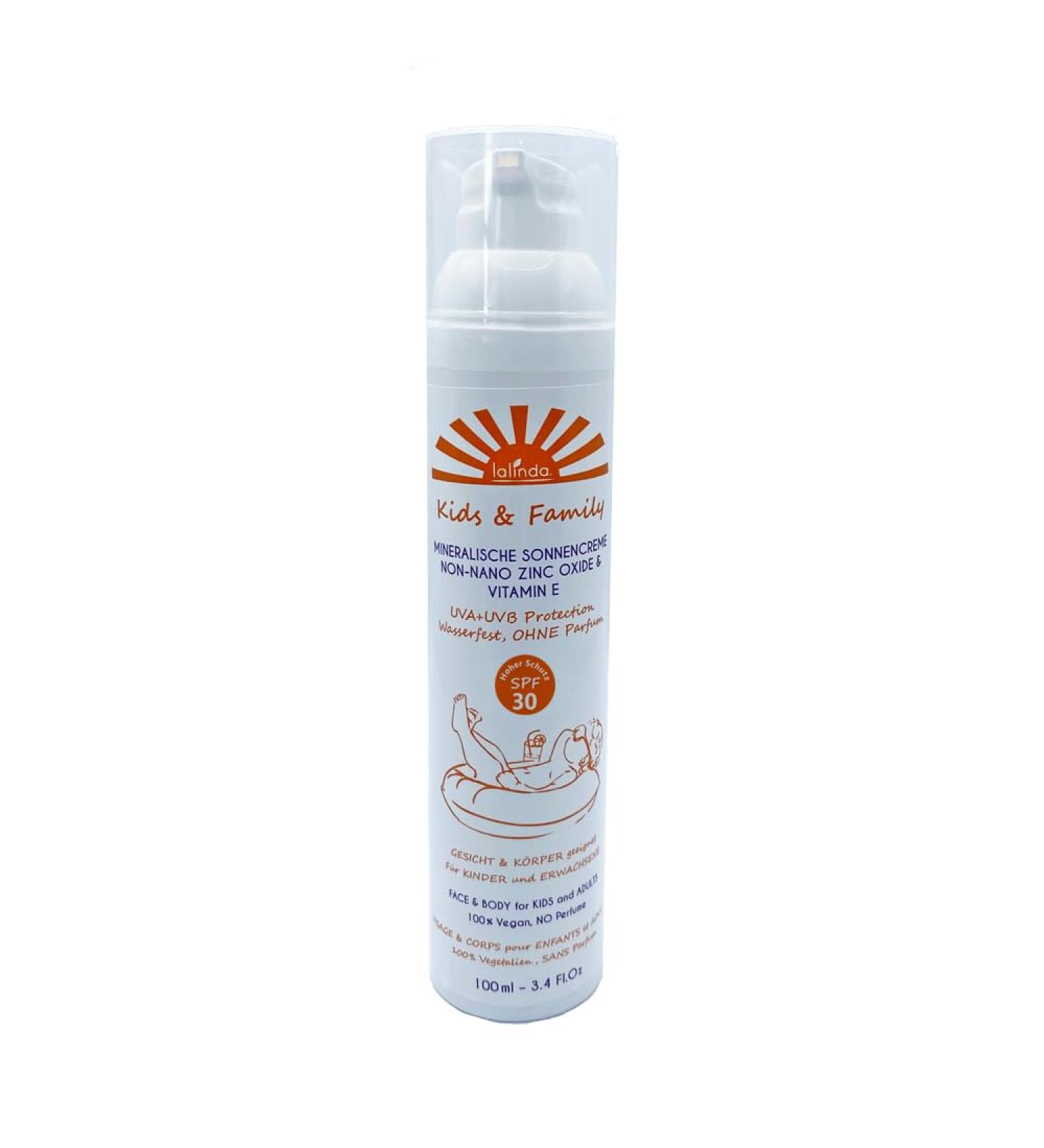 Shop LALINDA Kids & Family Mineral Sunscreen LSF 30 - No White Cast Chemical-Free Non-Nano Zinc Oxide Perfume-Free 100% Natural Protection - Buy Online on GoSupps.com
