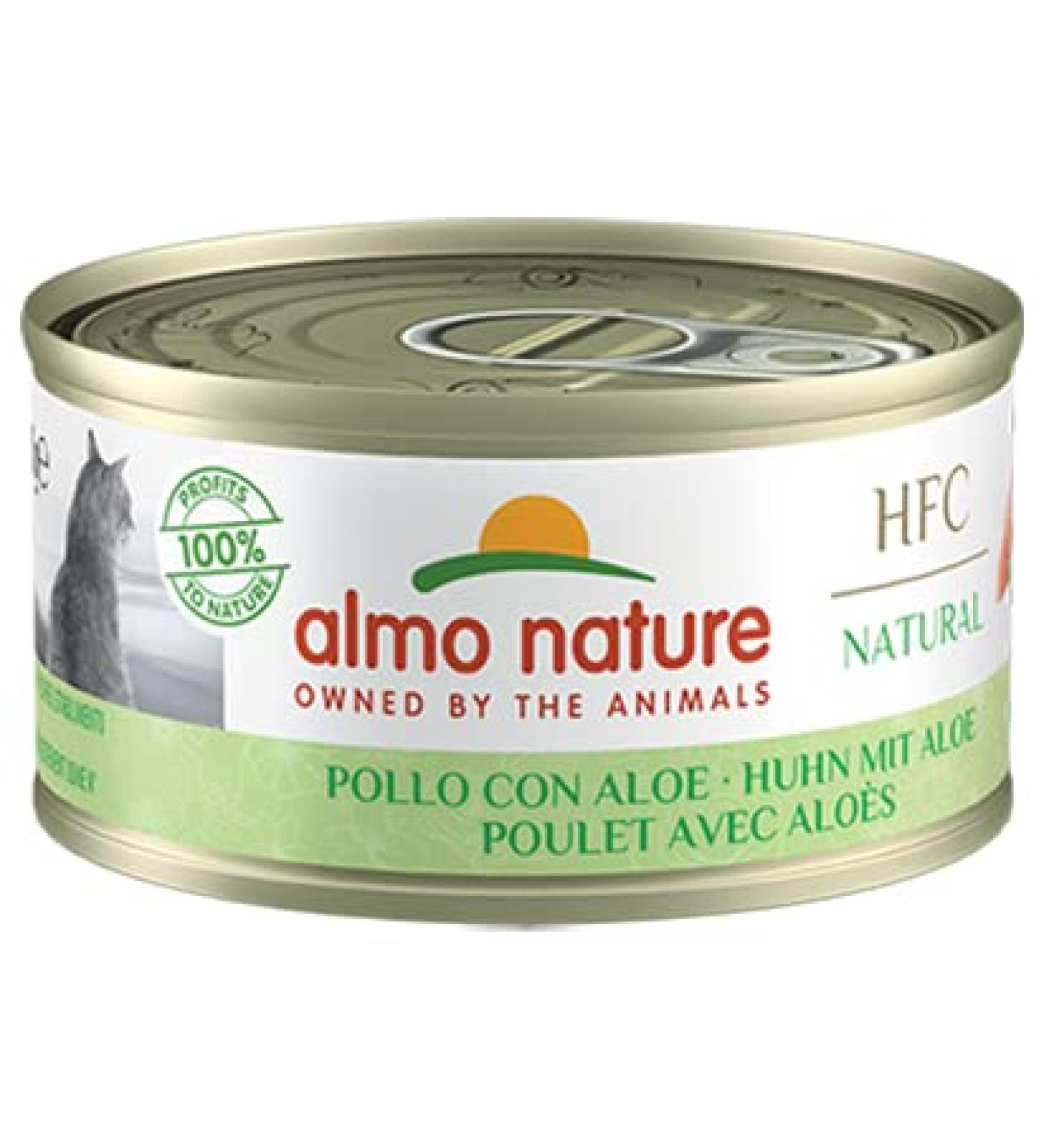 Almo Nature HFC Natural Chicken with Aloe - Premium Wet Food for Adult Cats - 24 x 70g Packs - International Shipping - Buy Online on GoSupps.com
