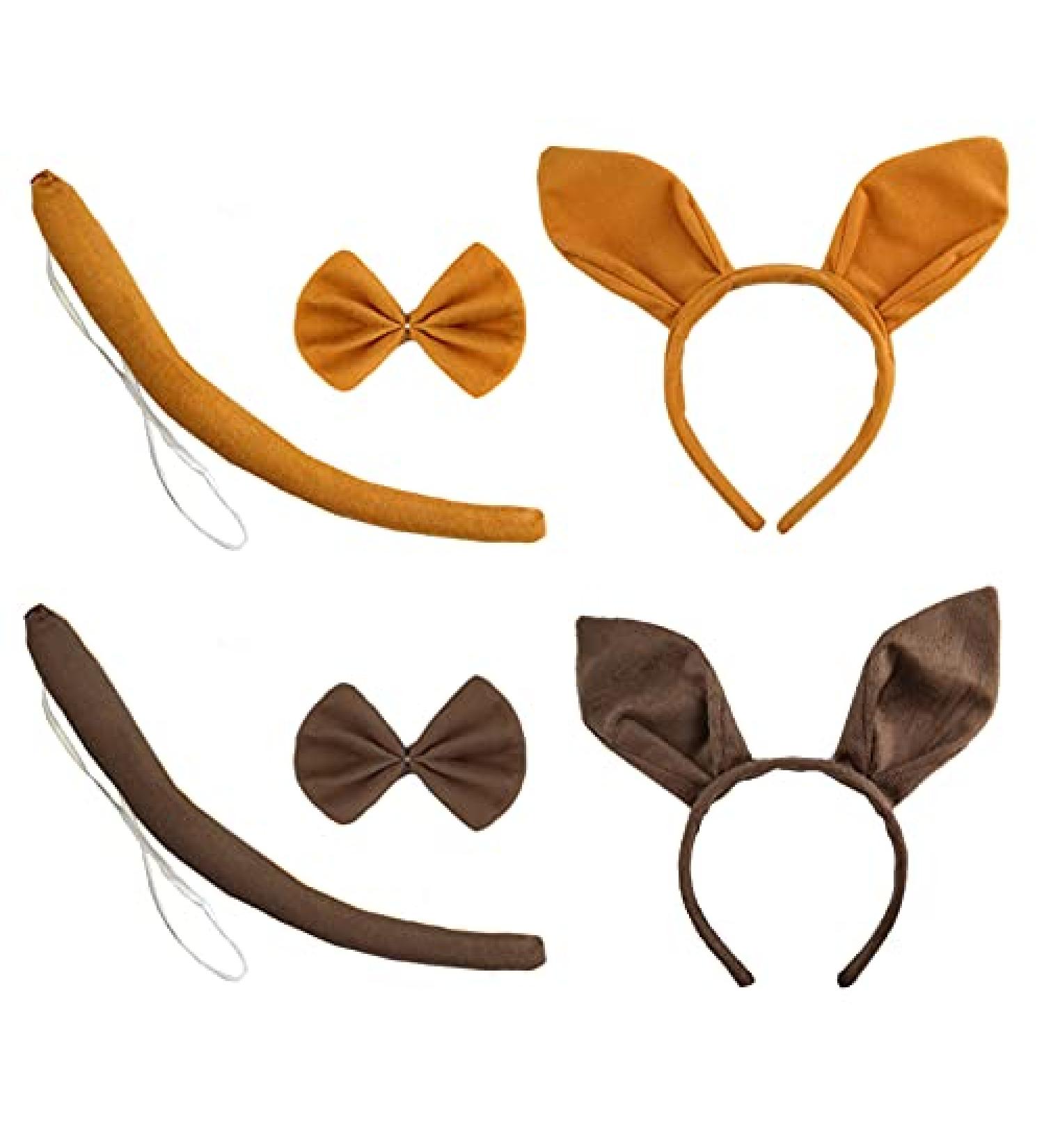 Halloween Kangaroo Bunny Ears Headband Set - 6 Pcs Handmade Hair Accessories for Women, Cosplay Costume, Christmas Easter Party Decoration - Buy Online on GoSupps.com