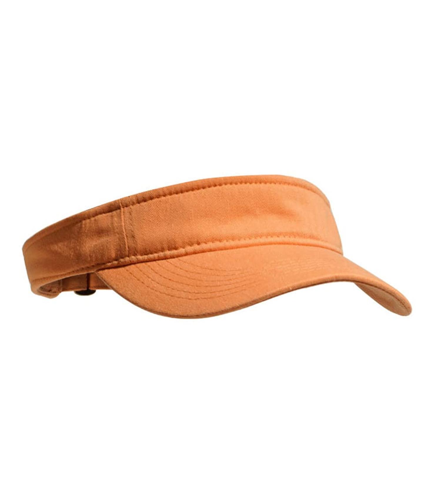 Unisex Orange Cotton Sun Visor Hat with Adjustable Strap - Perfect for Pub Golf and Summer Running - Buy Online on GoSupps.com