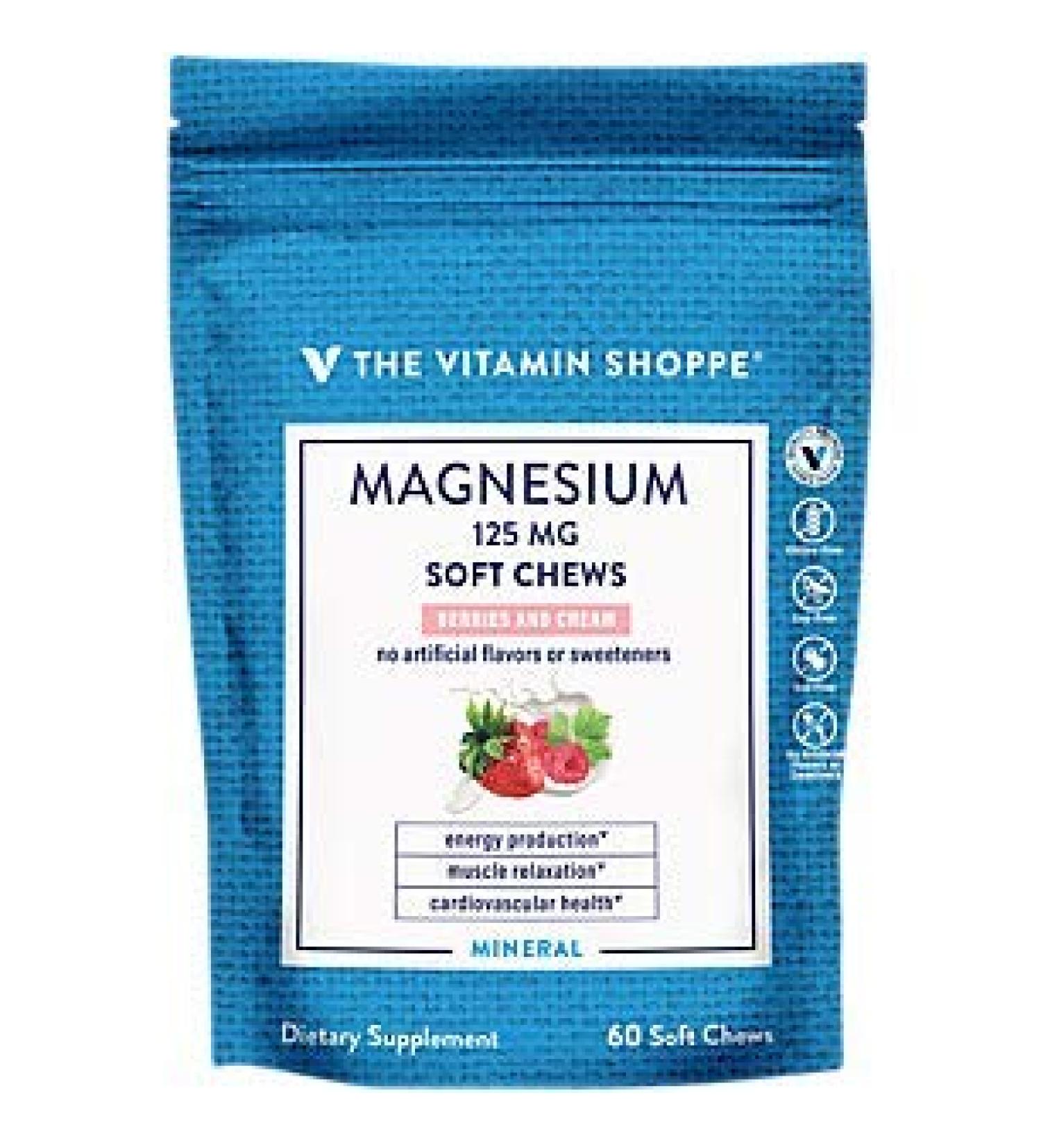 Berries & Cream Magnesium Soft Chews - Energy & Muscle Support (60 Count) - Buy Online on GoSupps.com