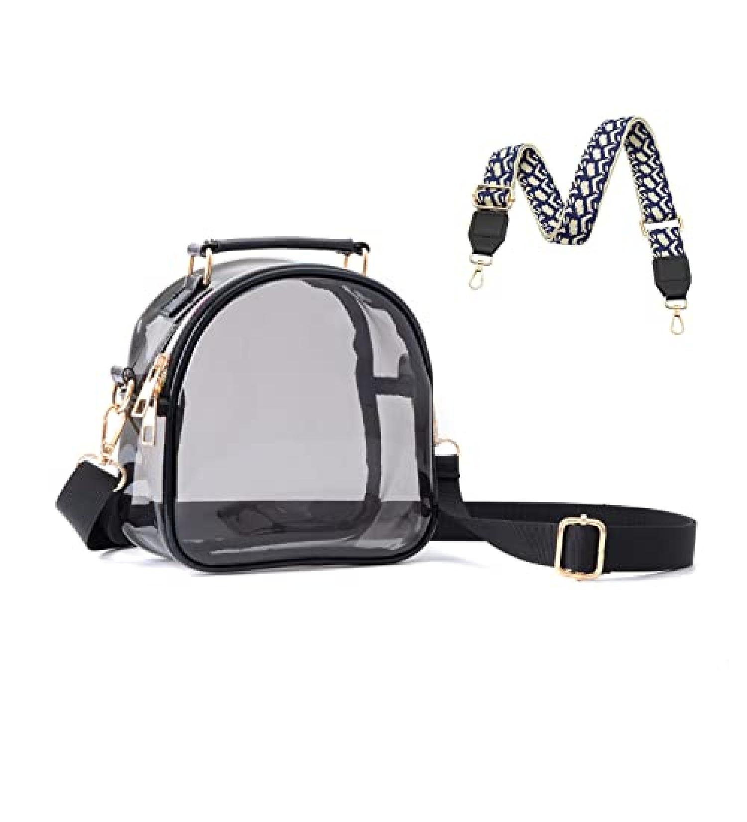 UEOE Clear Stadium Approved Crossbody Purse for Women - Transparent Black with 2 Shoulder Straps - Buy Online on GoSupps.com