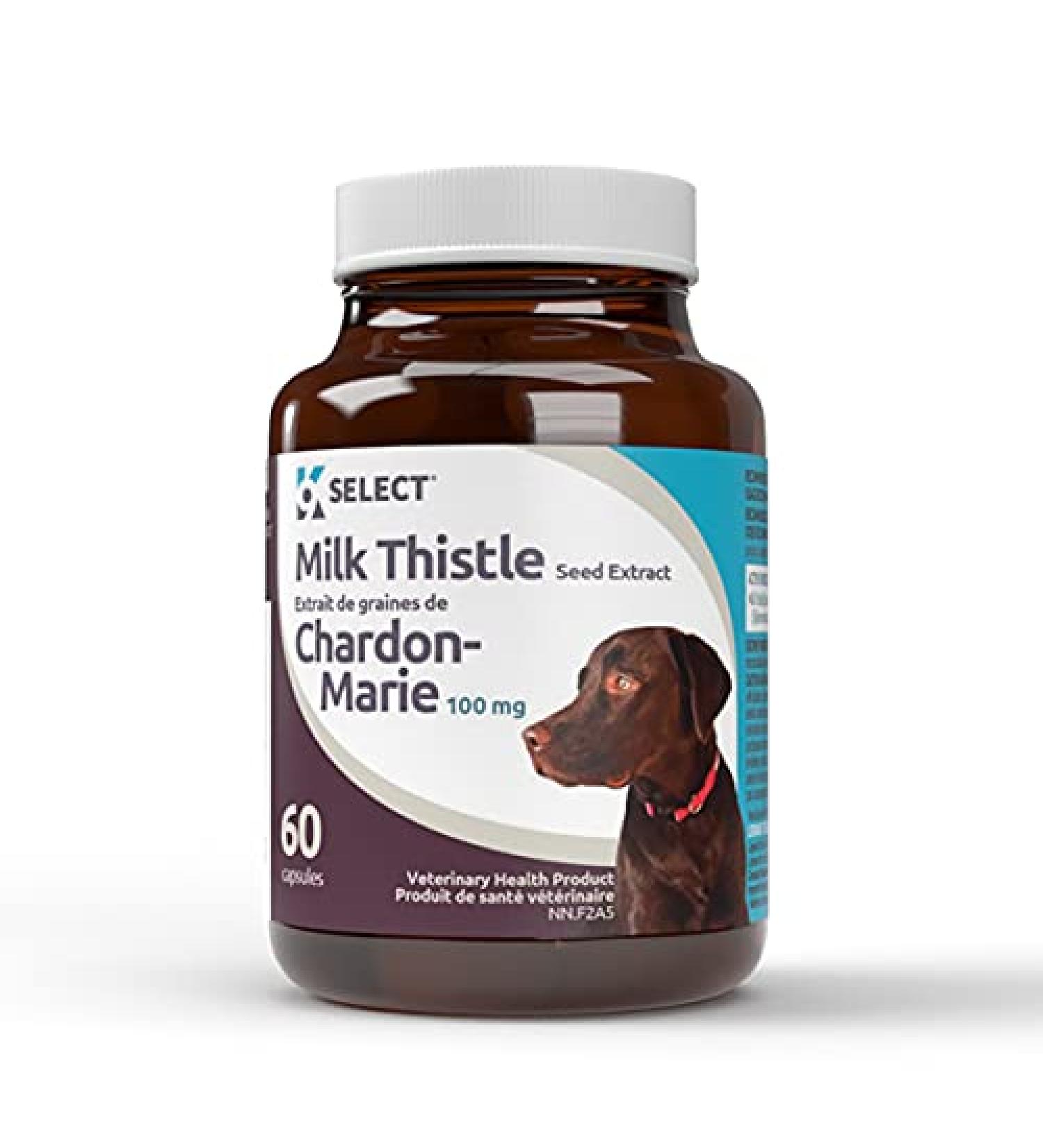 K9 Select Milk Thistle for Dogs 100mg - Canine Liver Health Natural Milk Thistle Supplement - Liver Support Supplement - Milk Thistle Herbal Supplements (Unflavored)