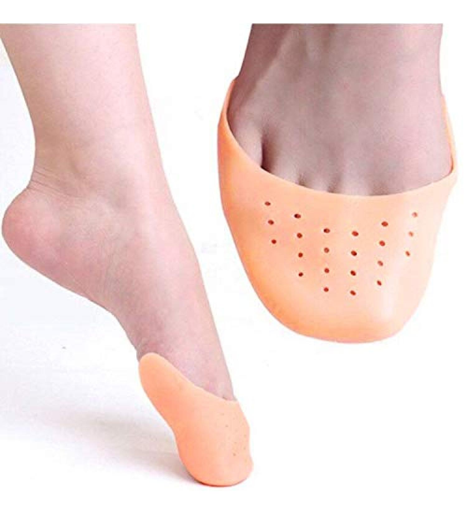 3 Pairs Ballet Silicone Toe Caps - Full Toe Protection for Ballet Pointe Shoes & High Heels | Breathable Nude Toe Sleeves for Forefoot Cushioning - Buy Online on GoSupps.com