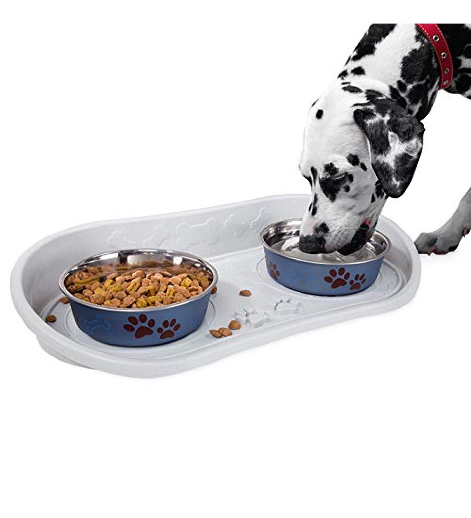 Petmaker 8.5-Inch Tall Dog Bowl Stand with Splash Guard for Large Dogs and Cats - Buy Online on GoSupps.com