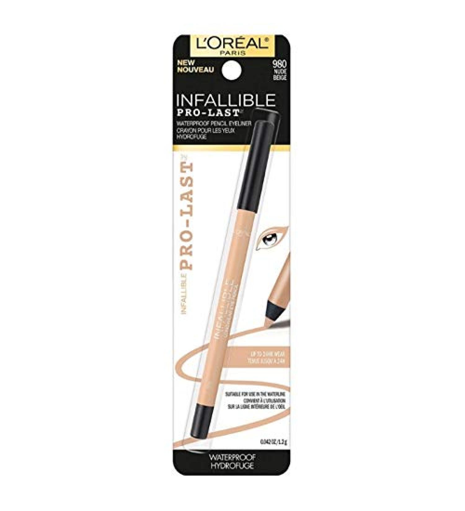 L'Oreal Infallible Pro-Last Waterproof Pencil Eyeliner Nude 0.042 Ounce (1 Count) 1 Count (Pack of 1) Nude