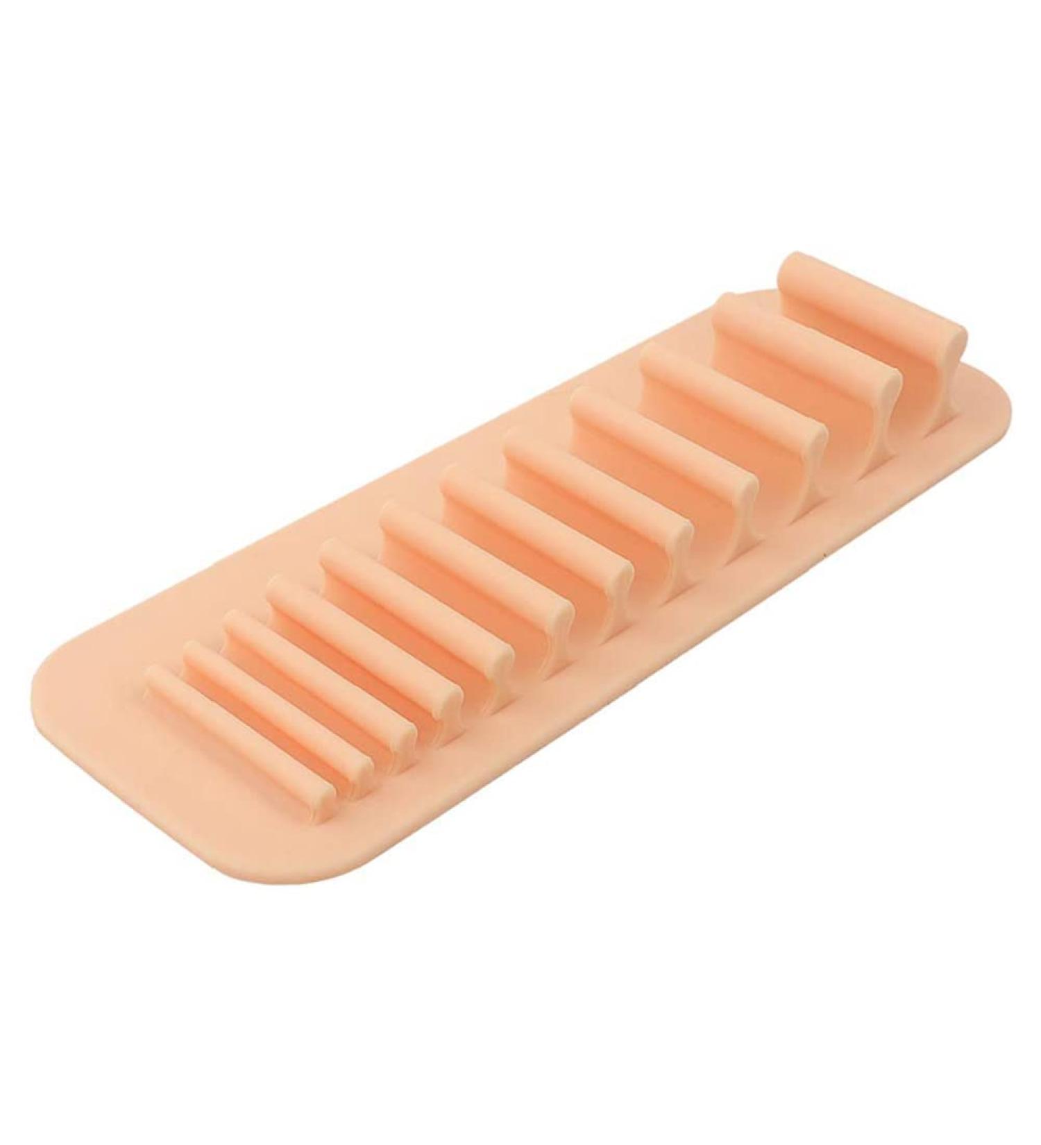 Silicone Makeup Brush Drying Rack | Wall-Mounted Storage Holder for Brushes & Toothbrushes - Pink - Buy Online on GoSupps.com