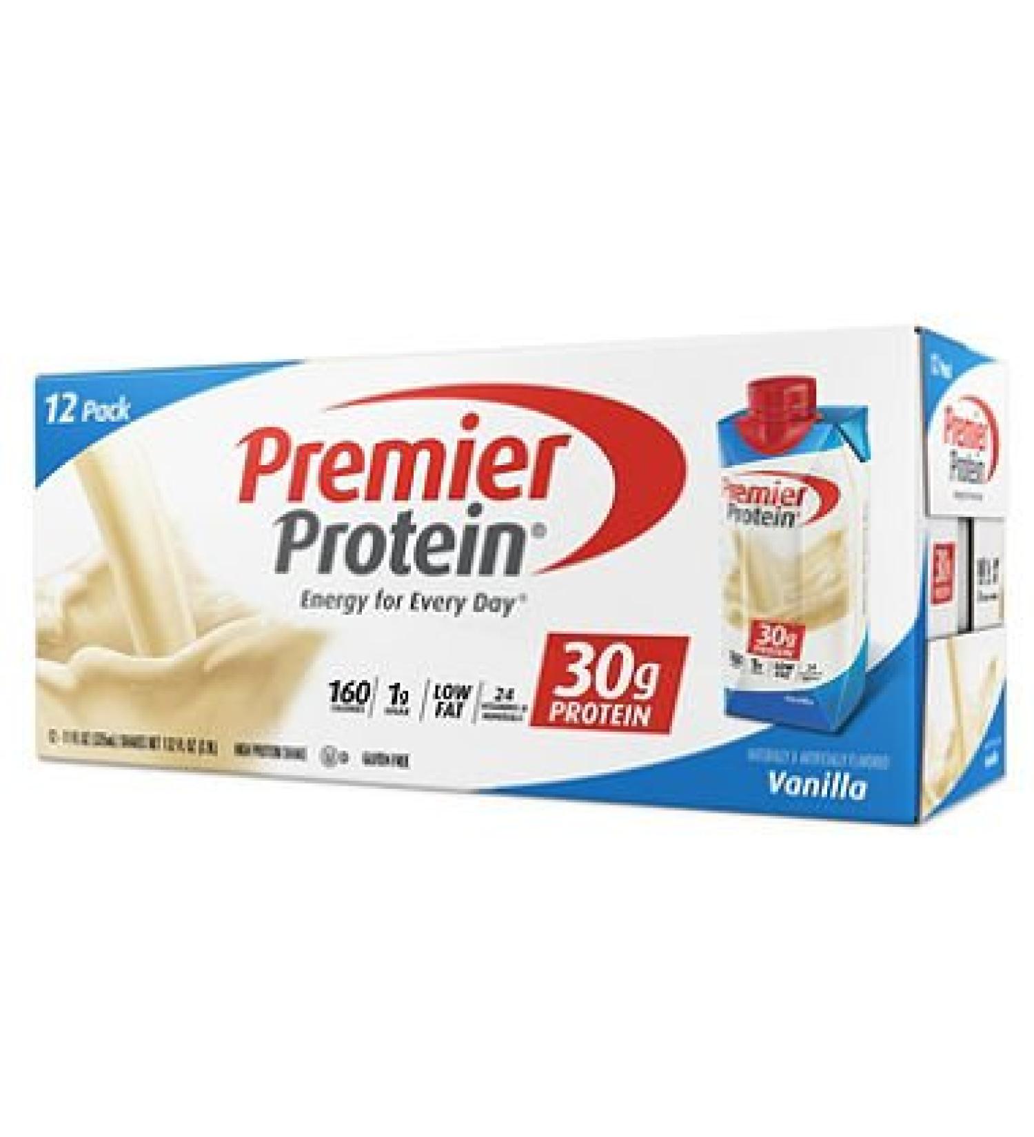 Premier Protein 30g Protein Shakes Vanilla 11 Fluid Ounces - Value Special size of 12 Pack total