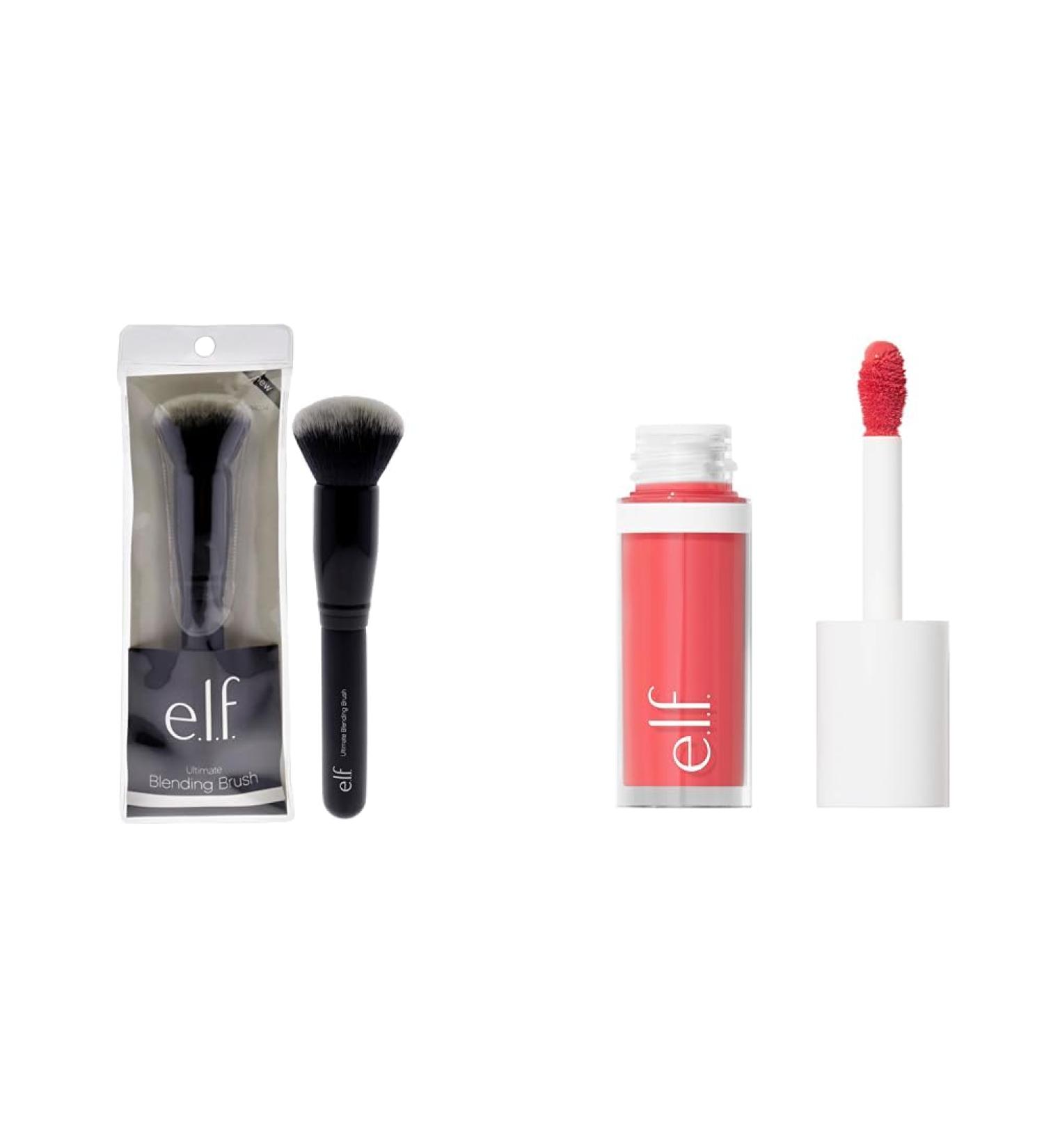 e.l.f. Ultimate Blending Brush Vegan Makeup Tool & Camo Liquid Blush Long-Lasting Liquid Blush For High-Pigment Colour Creates A Soft Dewy Finish Vegan & Cruelty-Free Pinky Promise - Buy Online on GoSupps.com