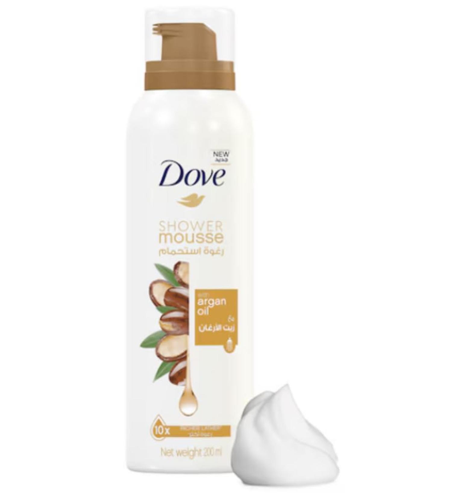 Dove Shower Mousse with Argan Oil - Luxuriously Nourishing Body Wash - 200ml