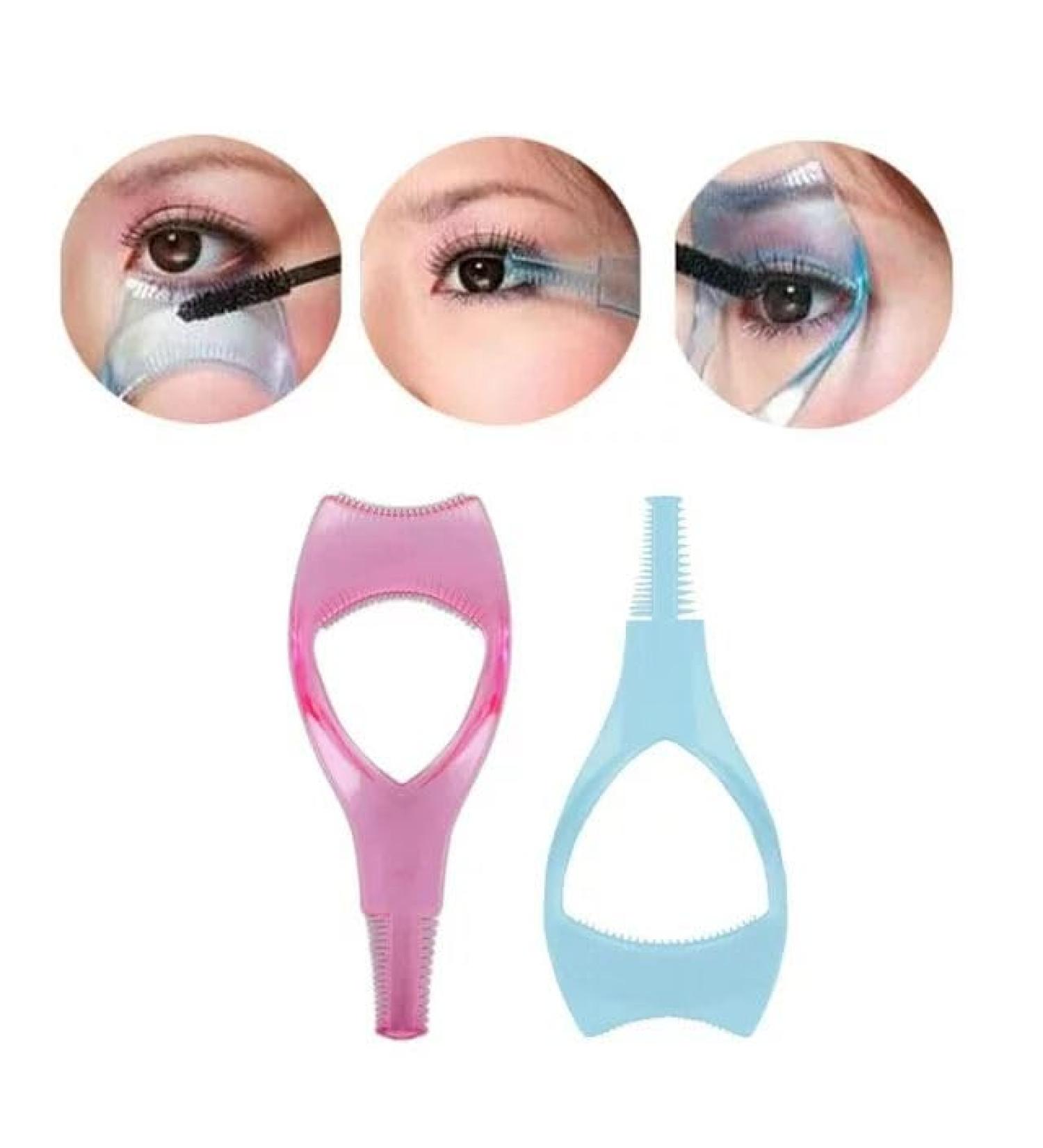 2 Pcs Multifunctional Eyelash Mascara Guard & Brush Tool - 3 in 1 Applicator for Perfect Upper & Lower Lash Application | Makeup Brushes & Tools - Buy Online on GoSupps.com