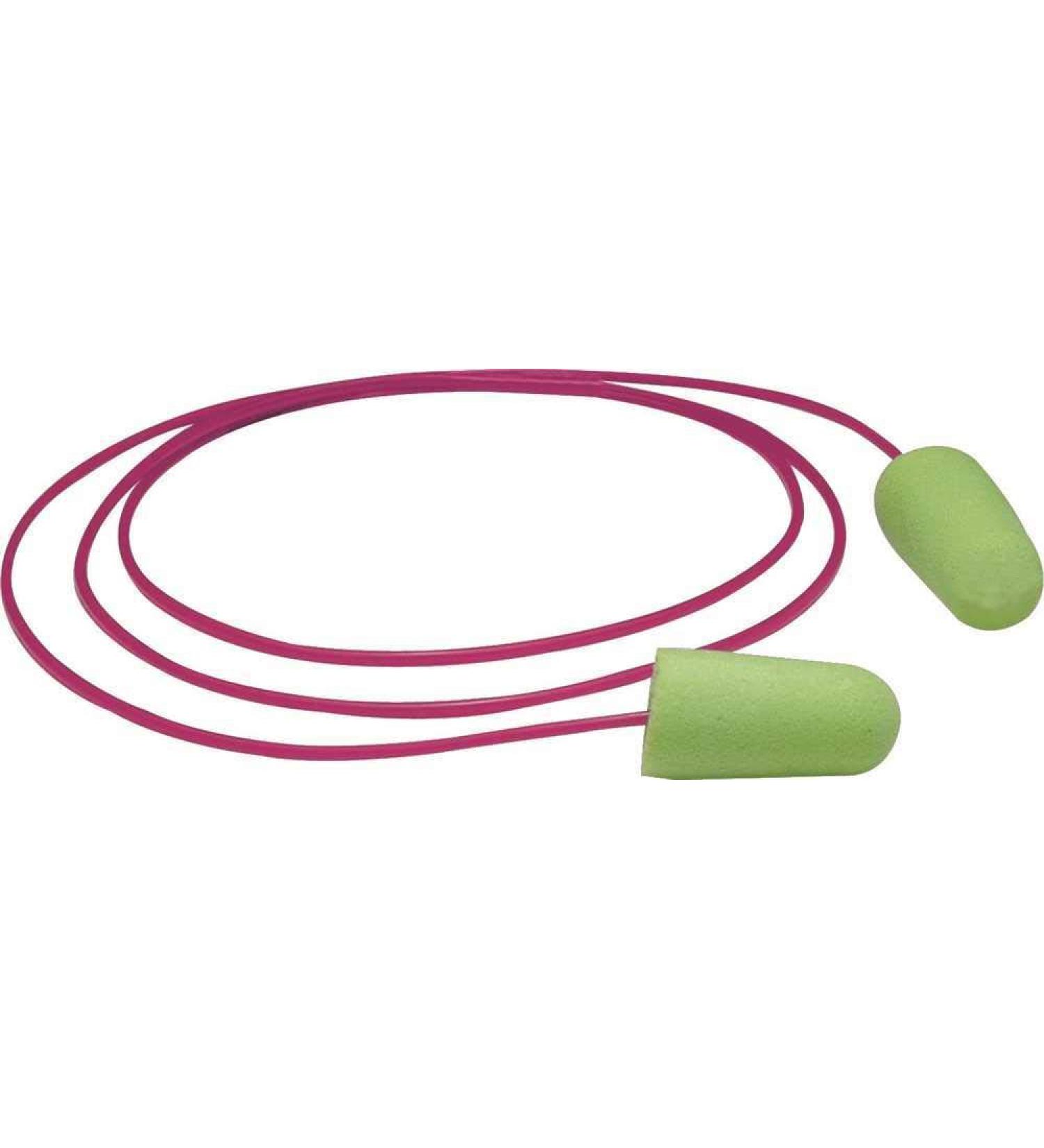 Moldex 6900 Pura-Fit Single-Use Earplugs Corded 33NRR Bright Green 100 Pairs