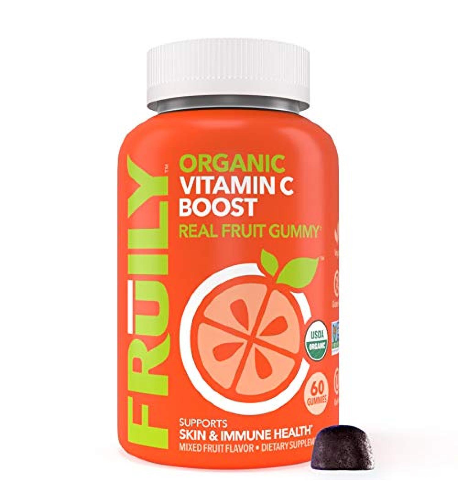Fruily Organic Vitamin C Boost Gummies - Mixed Fruit Flavor - 60 Count - Buy Online on GoSupps.com