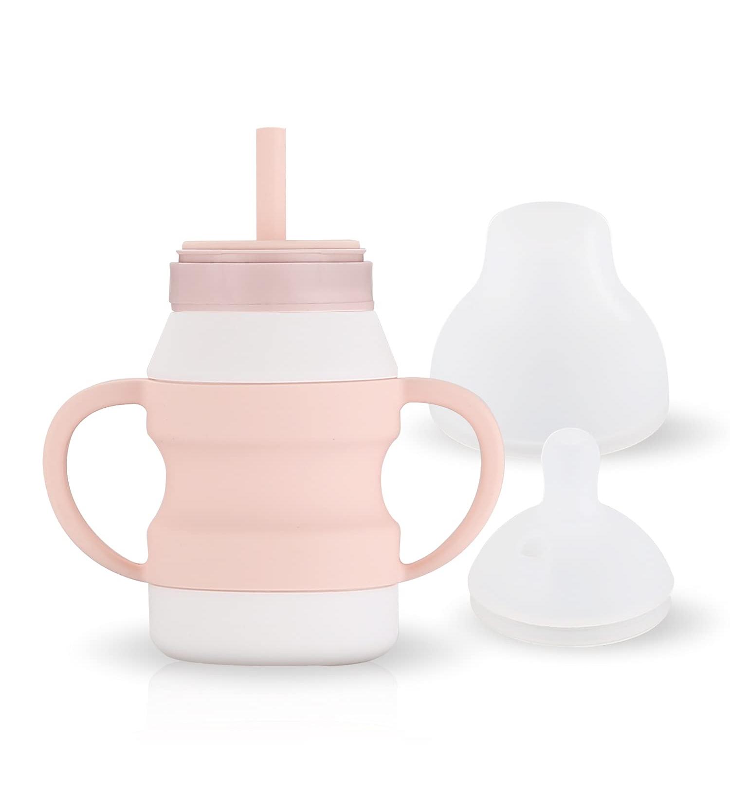 Kikonk Toddler Sippy Cups with Straw, Food Grade Silicone, Spill-Proof, BPA Free - Pink (SC001) - Buy Online on GoSupps.com