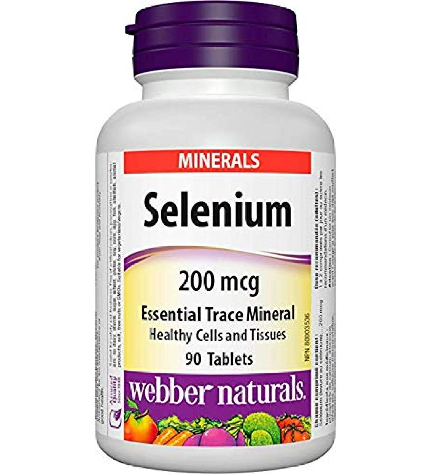 Webber Naturals Selenium 200mcg | 90 Tablets | Powerful Antioxidant Support - Buy Online on GoSupps.com